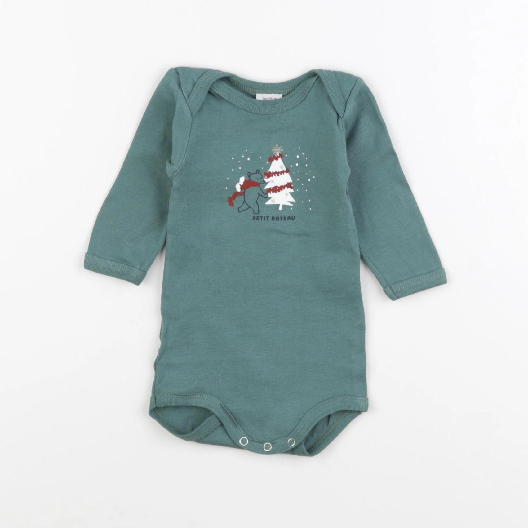 Petit Bateau - body vert - 3 mois