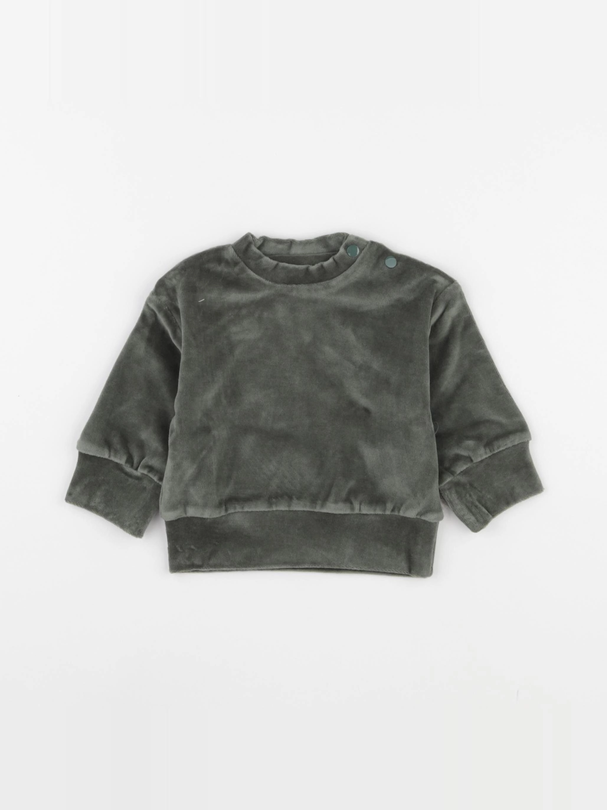 Poudre Organic - Sweat Cassandre velours Forest Green - 3 mois