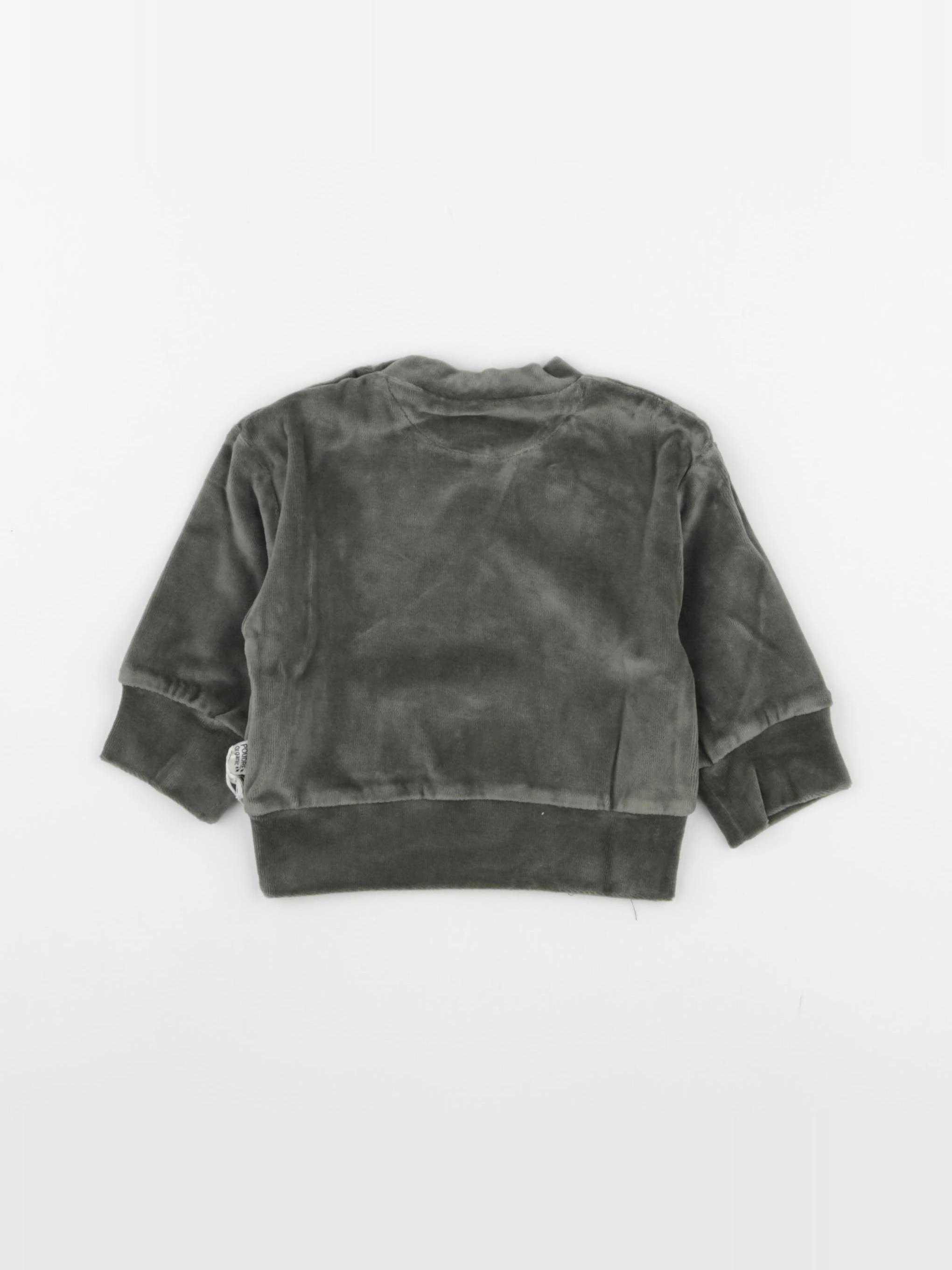 Poudre Organic - Sweat Cassandre velours Forest Green - 3 mois