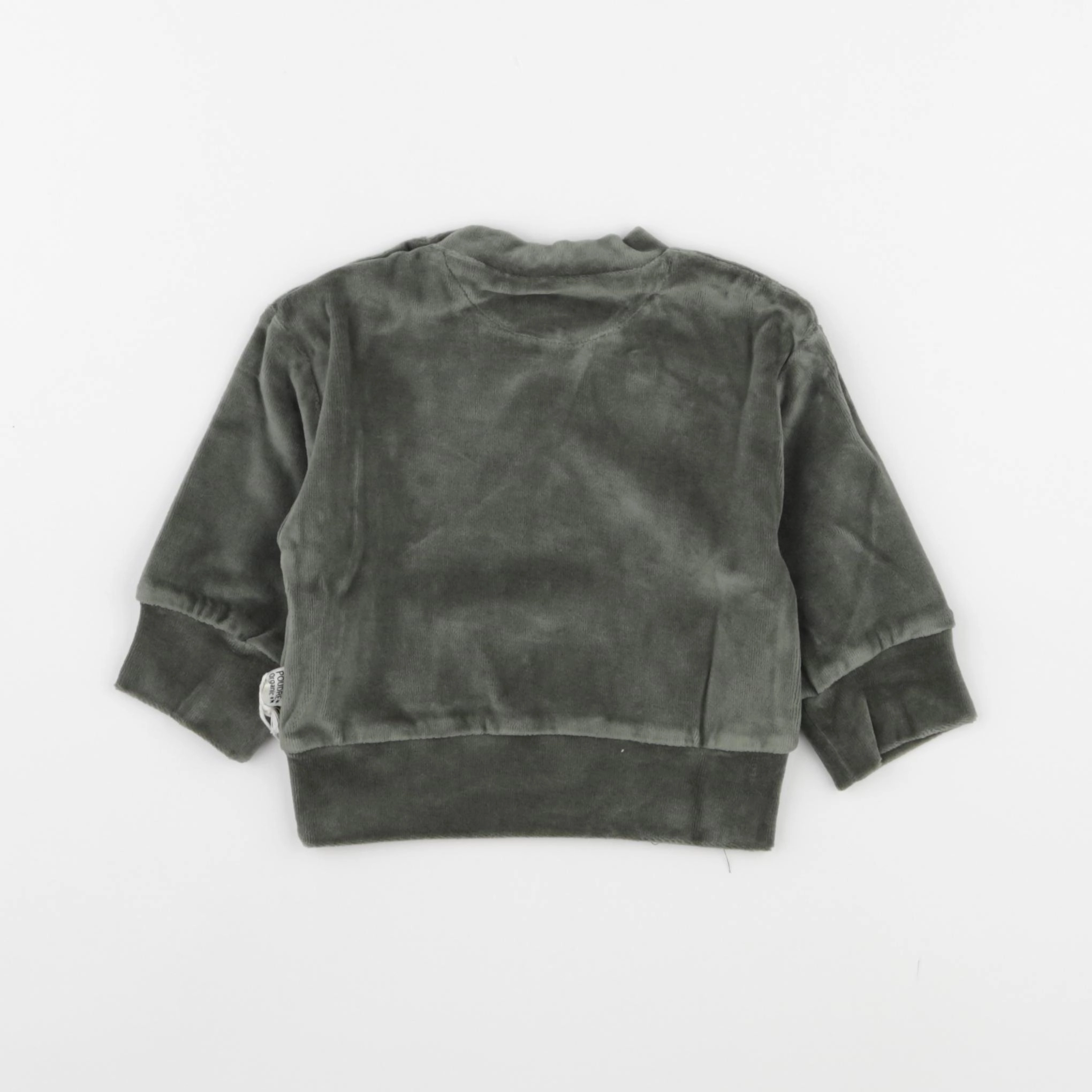 Poudre Organic - Sweat Cassandre velours Forest Green - 3 mois