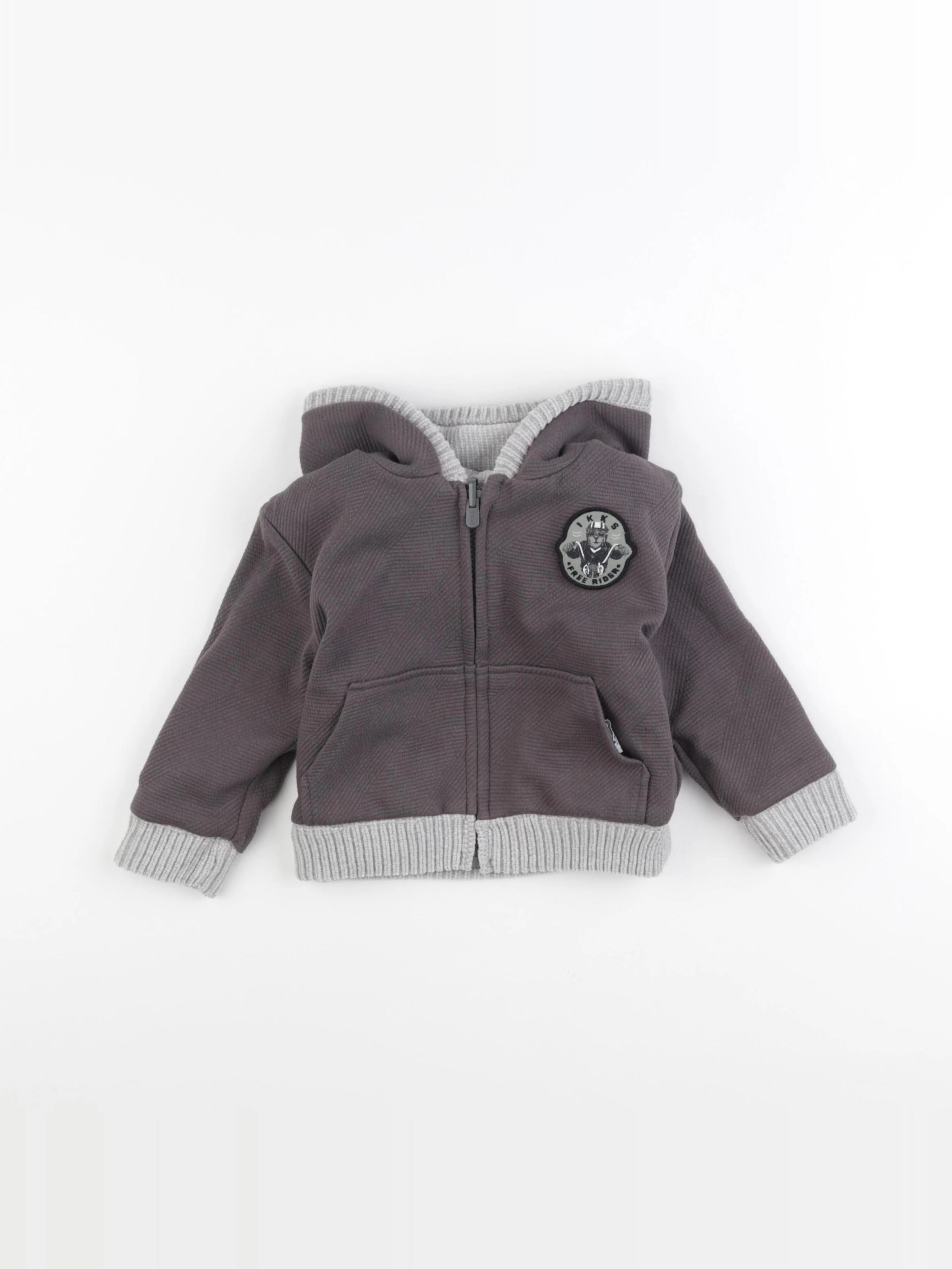 IKKS - sweat réversible gris - 18 mois