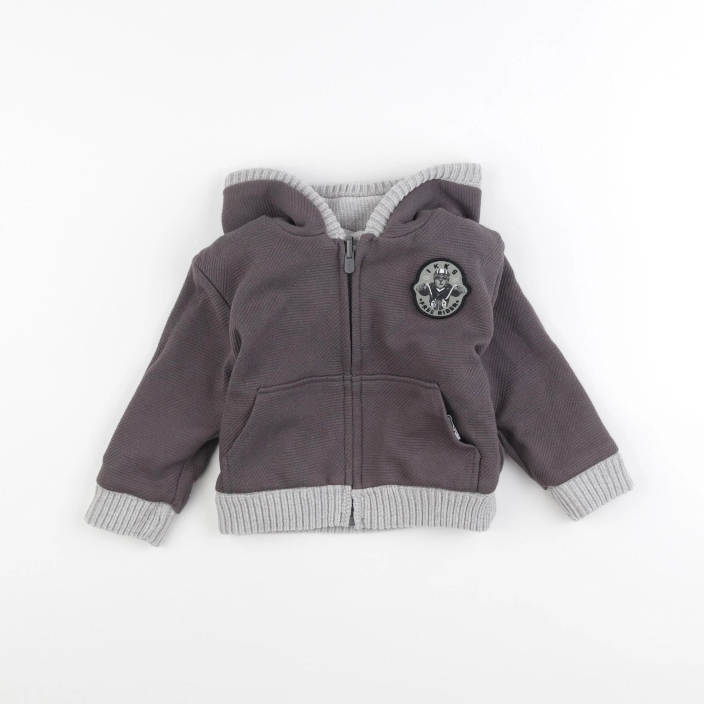 IKKS - sweat réversible gris - 18 mois