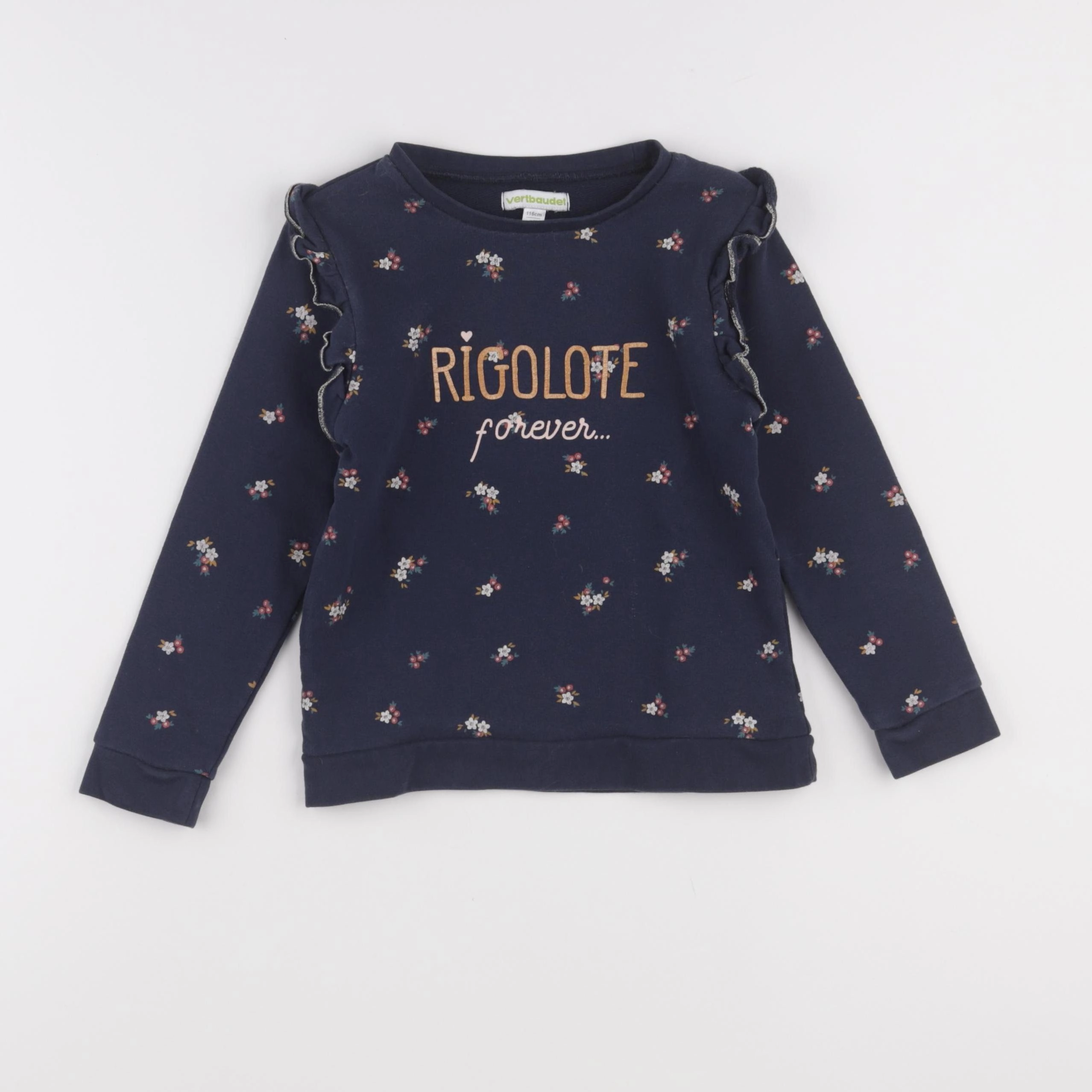 Vertbaudet - sweat bleu - 6 ans