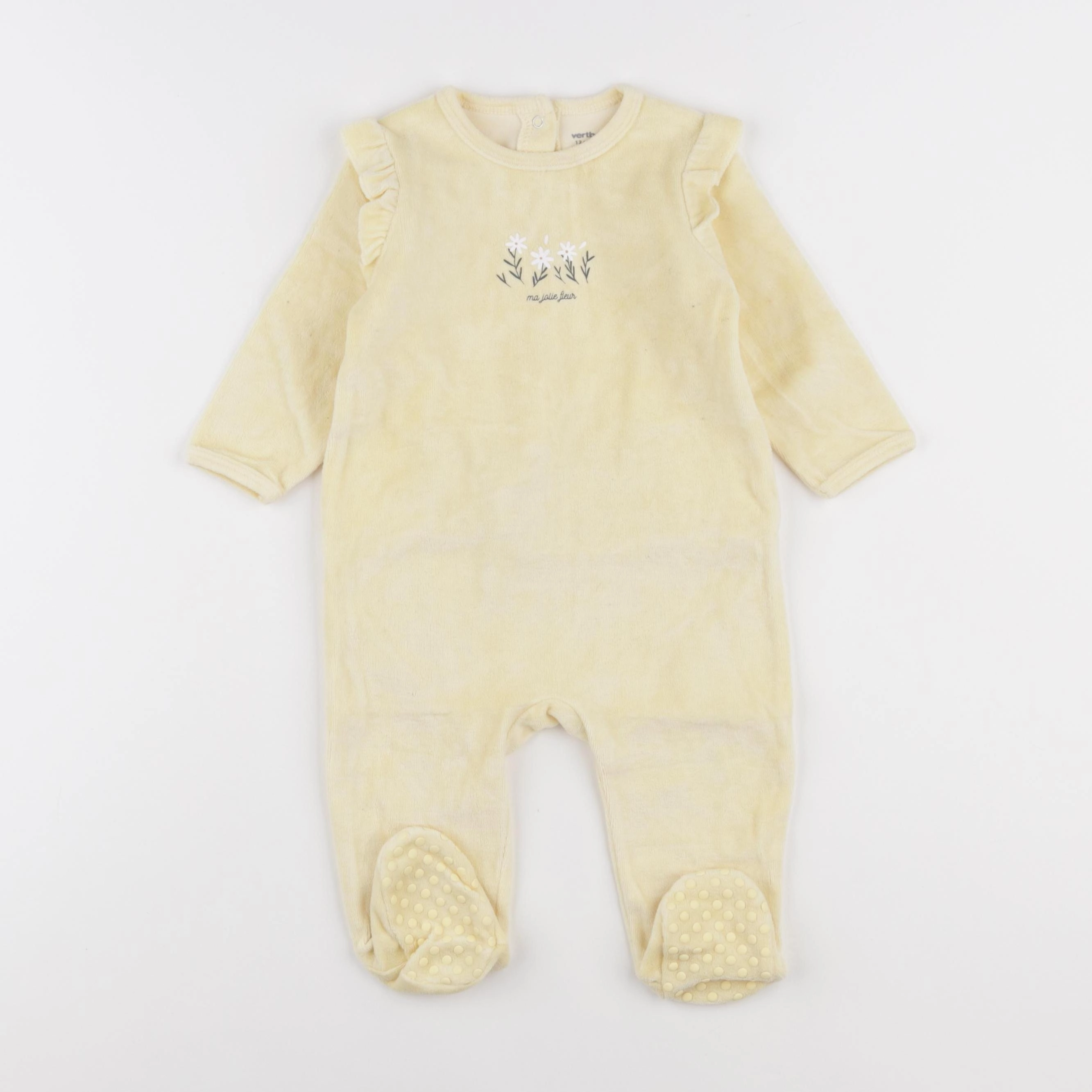 Vertbaudet - pyjama velours jaune - 12 mois