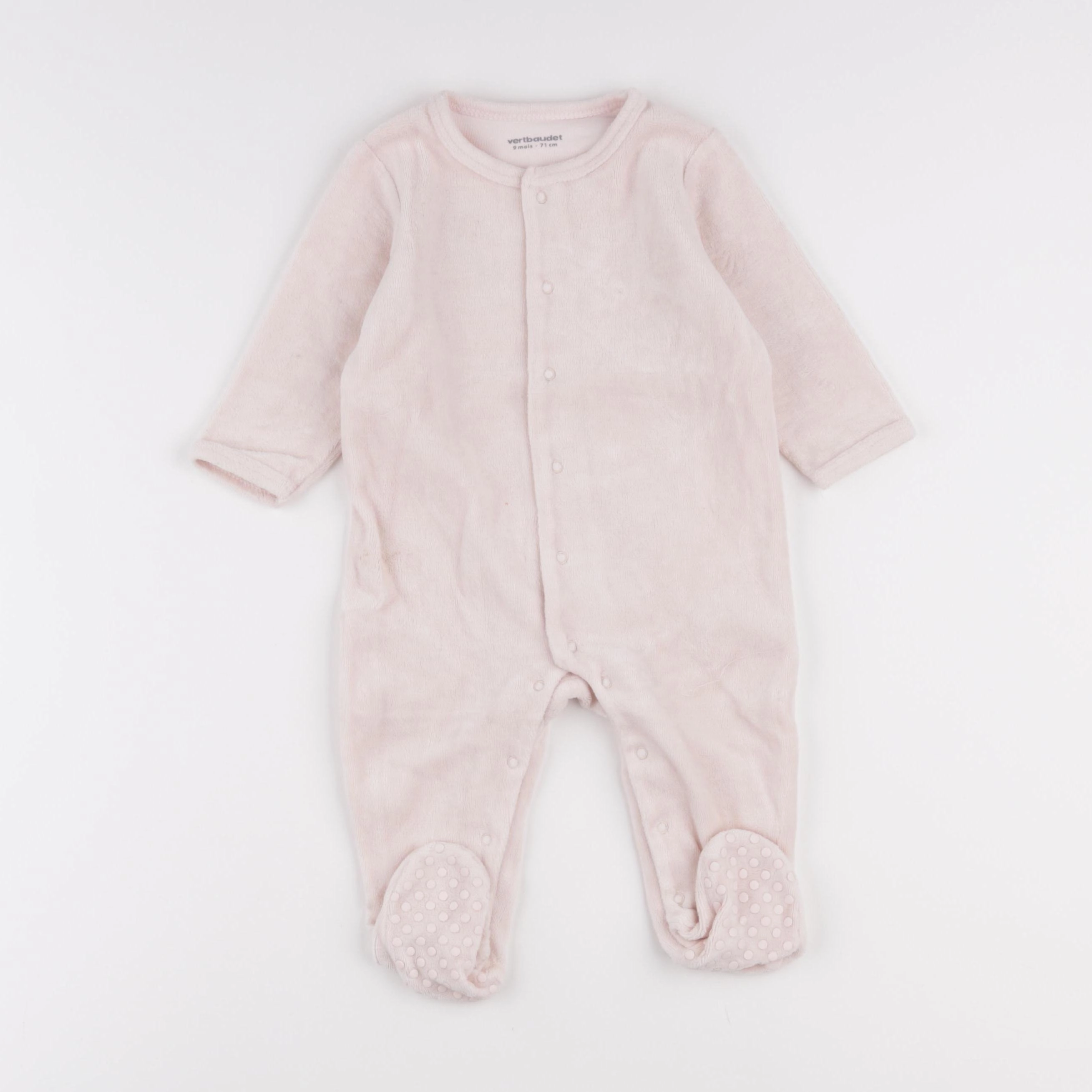 Vertbaudet - pyjama velours rose - 9 mois