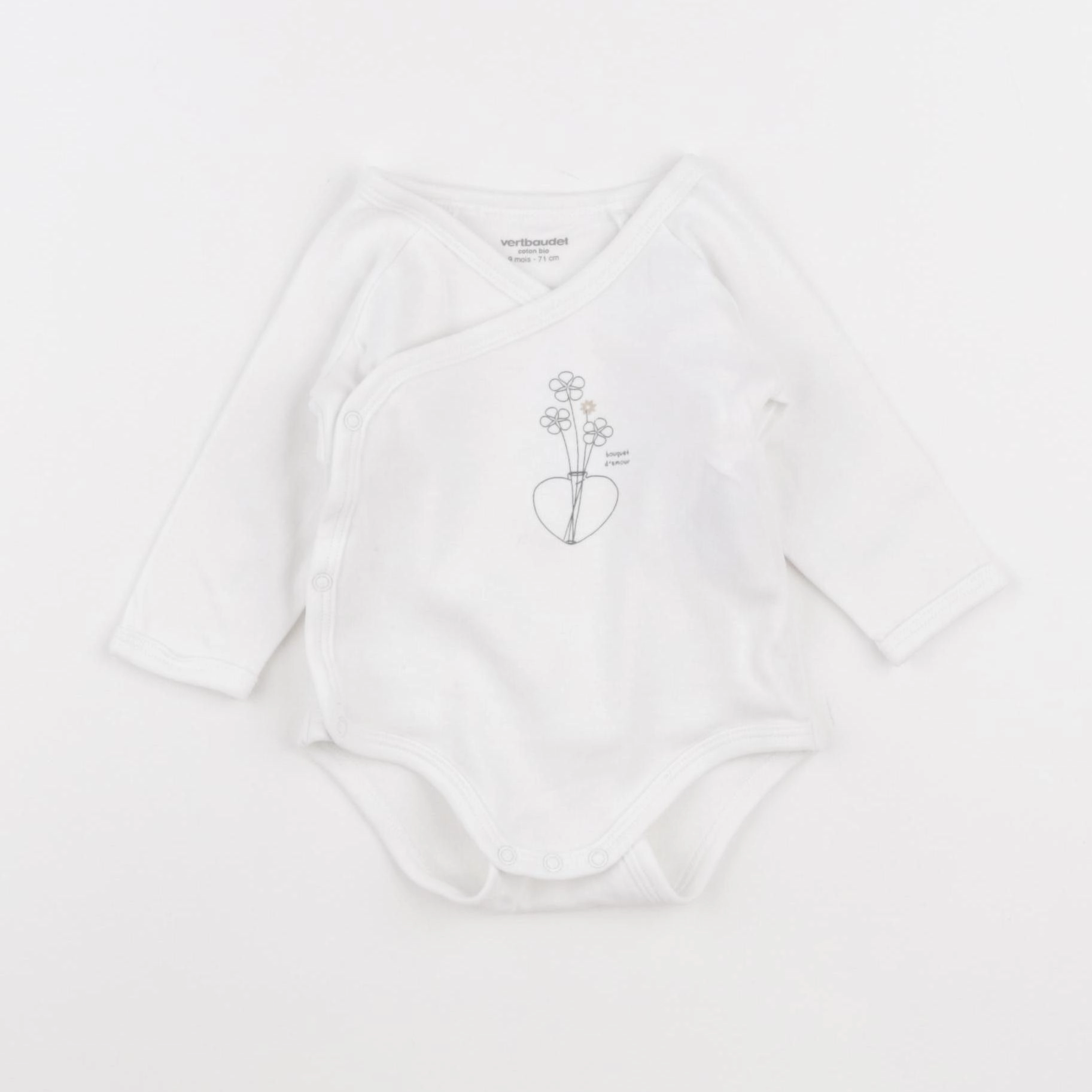 Vertbaudet - body blanc - 9 mois
