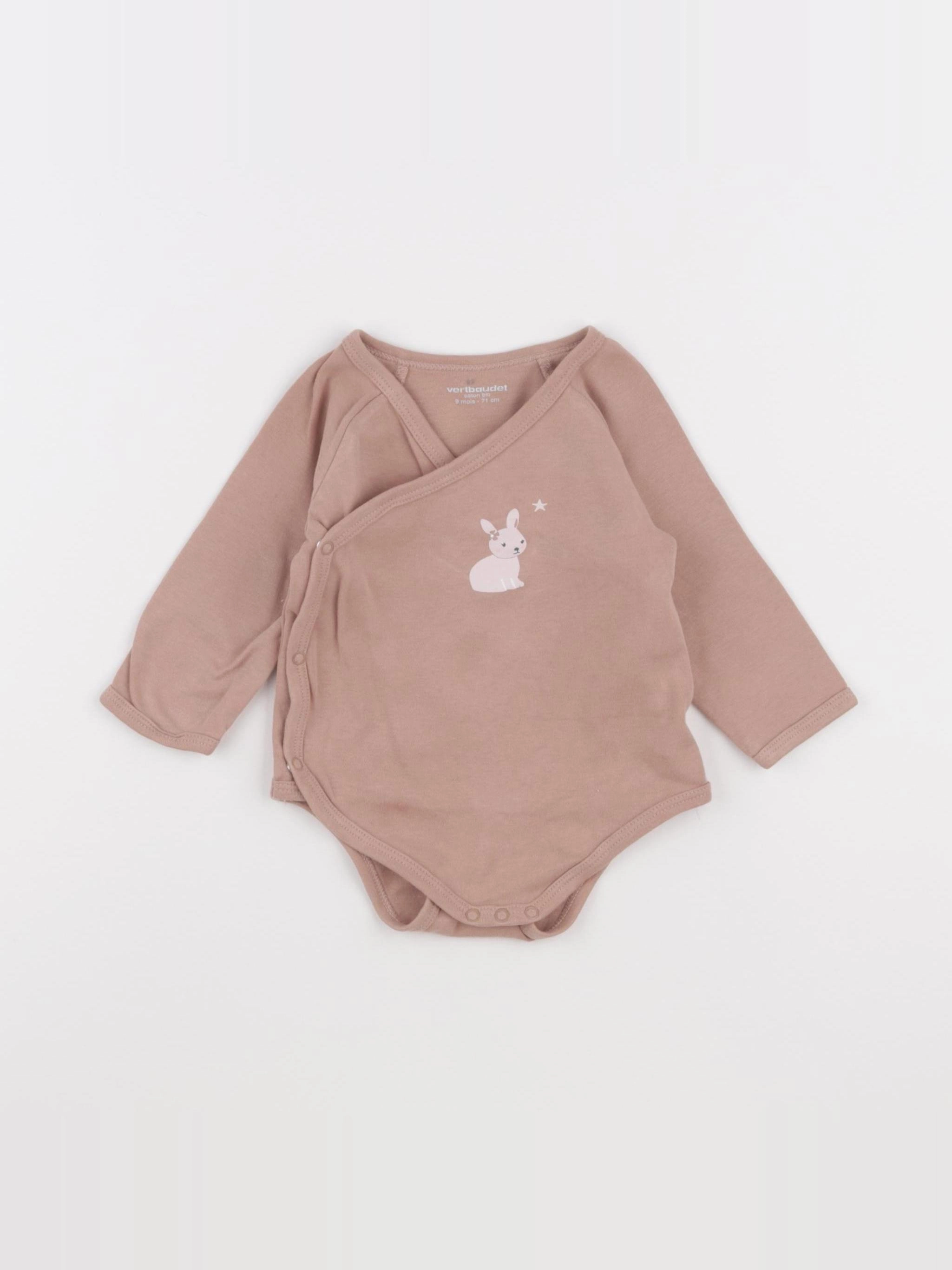 Vertbaudet - body rose - 9 mois