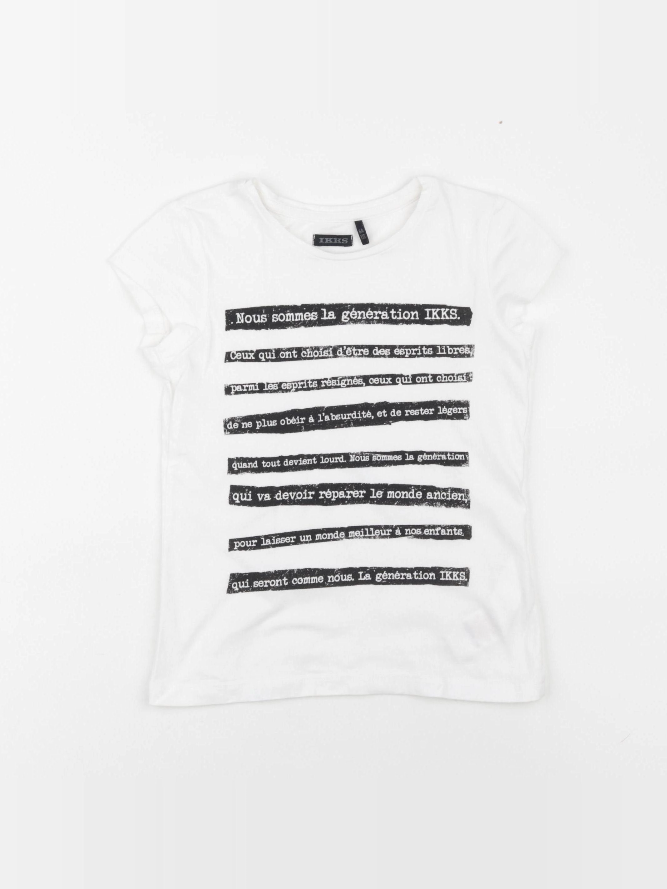 IKKS - tee-shirt blanc, noir - 6 ans