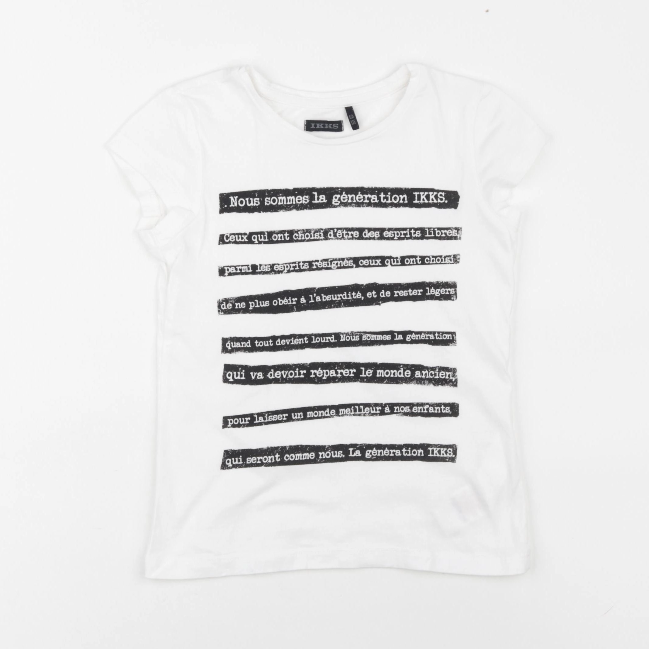 IKKS - tee-shirt blanc, noir - 6 ans