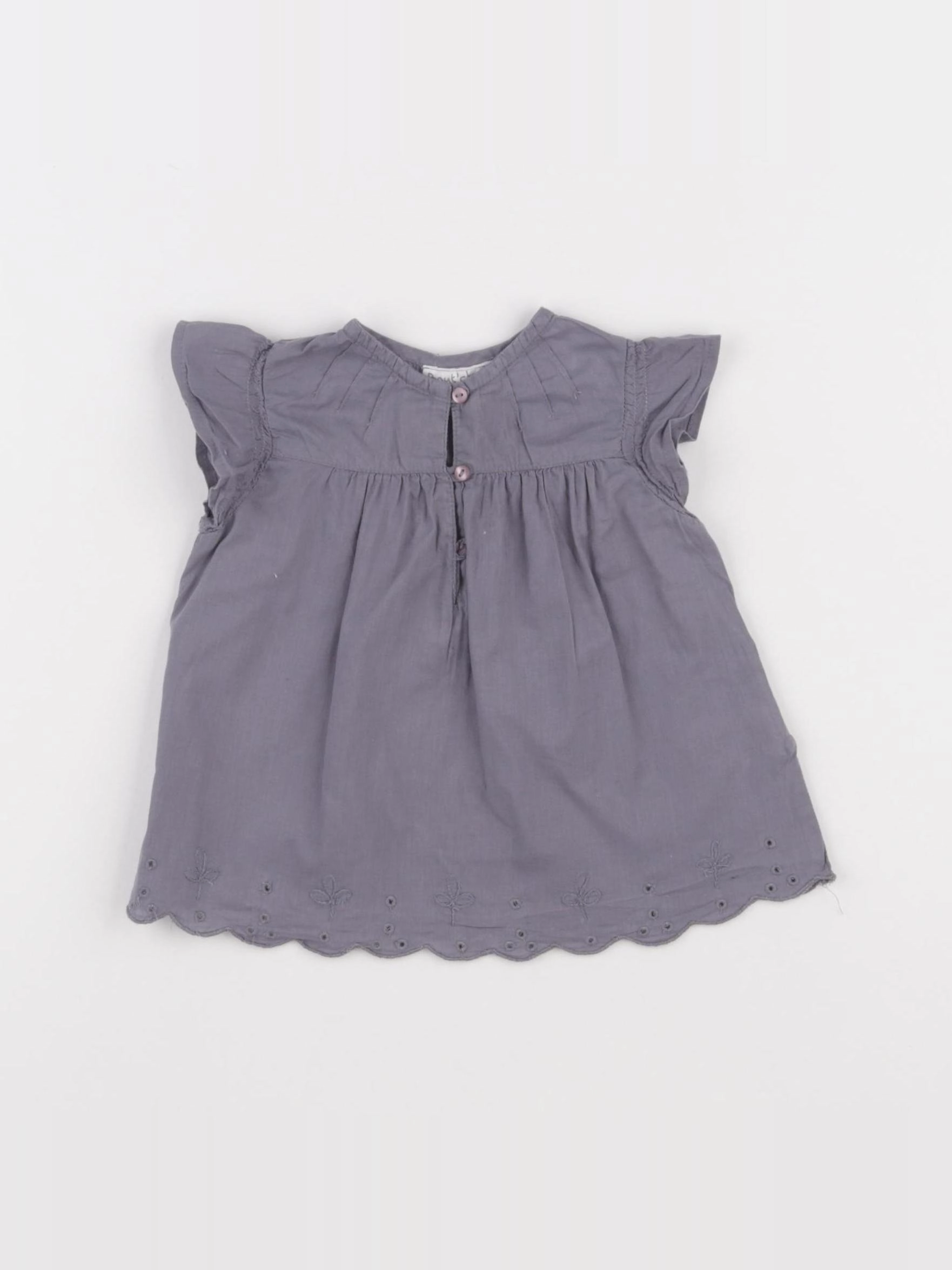 Boutchou - blouse gris - 9 mois