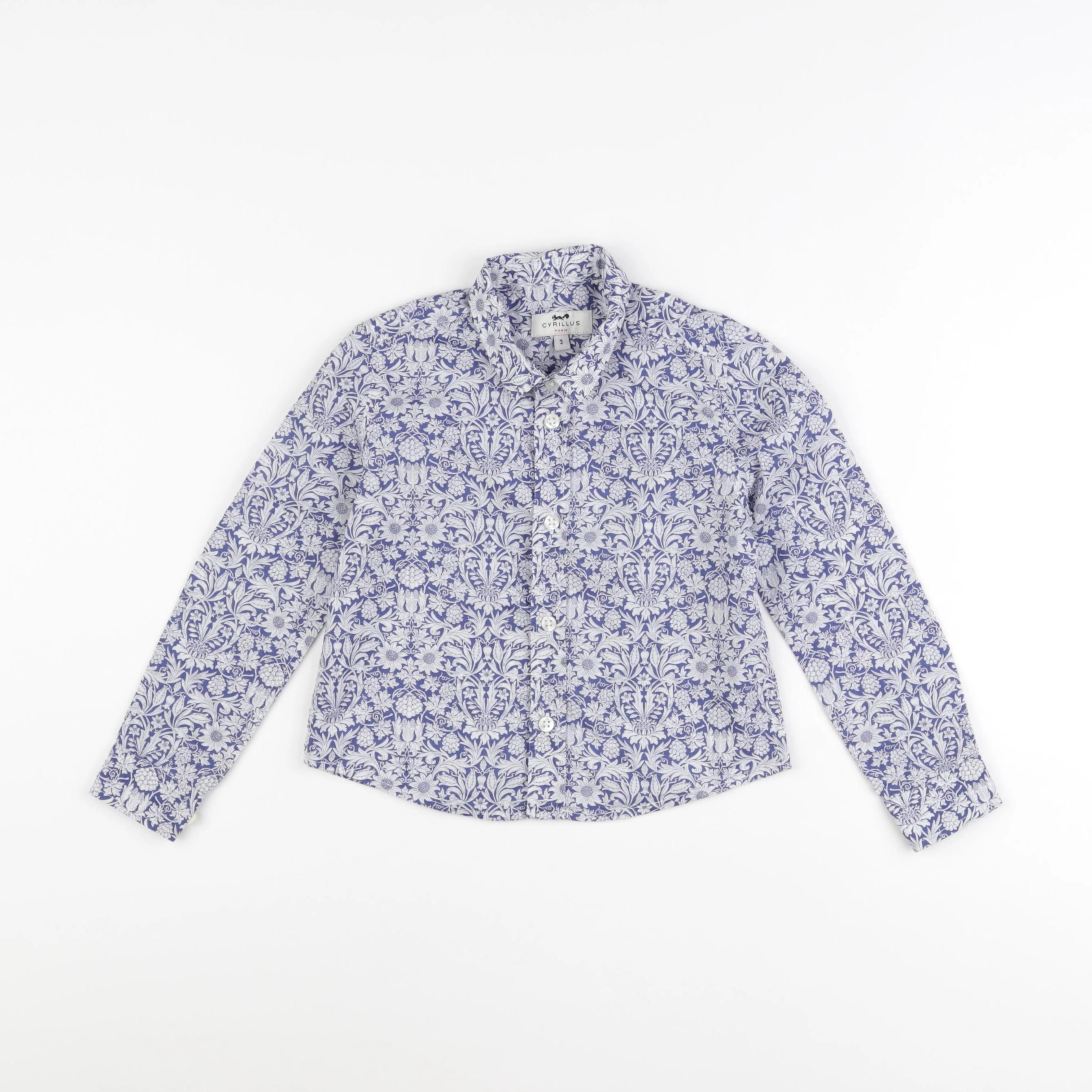 Cyrillus - chemise blanc, bleu - 3 ans