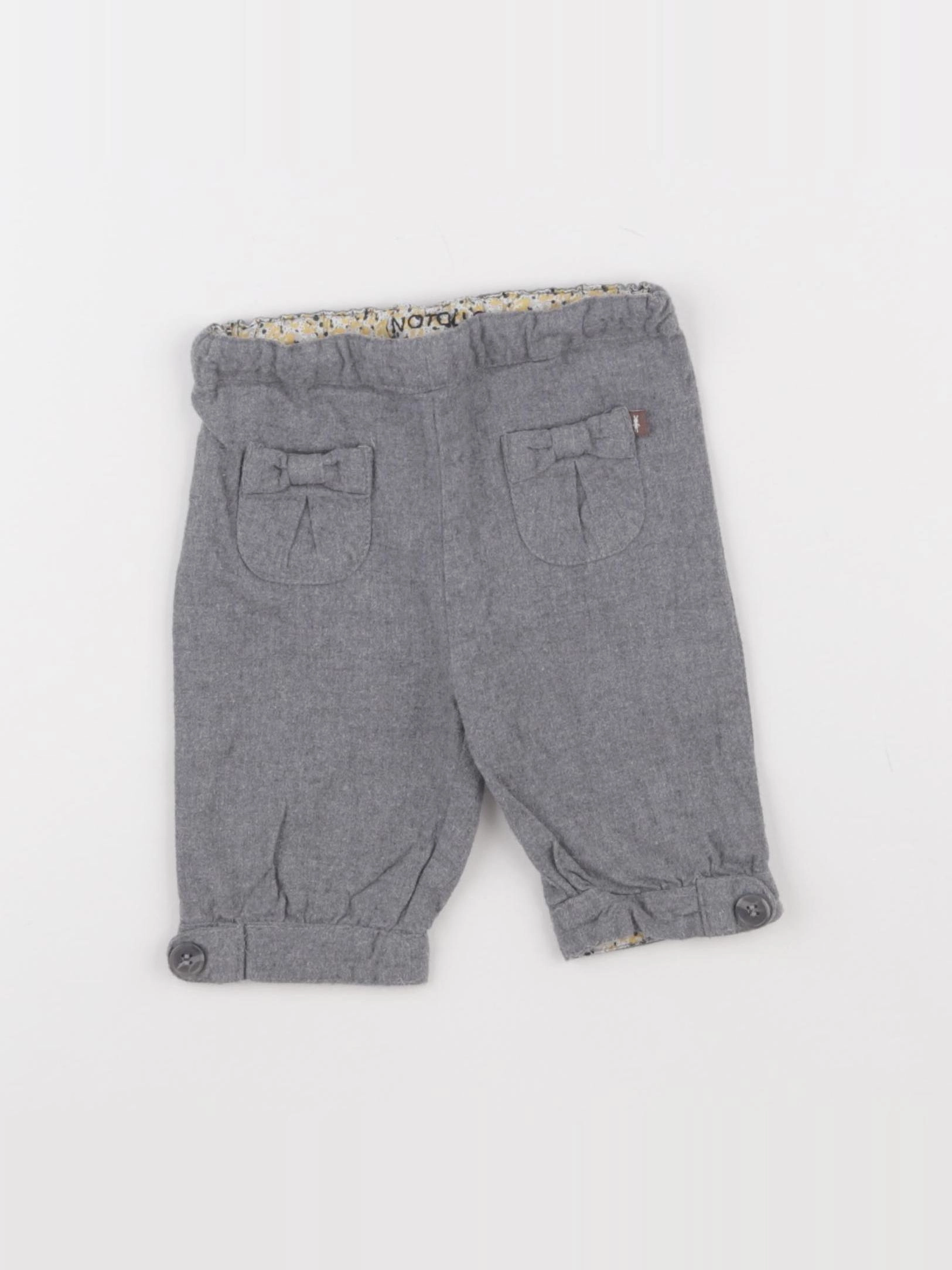 Natalys - pantacourt gris - 9 mois
