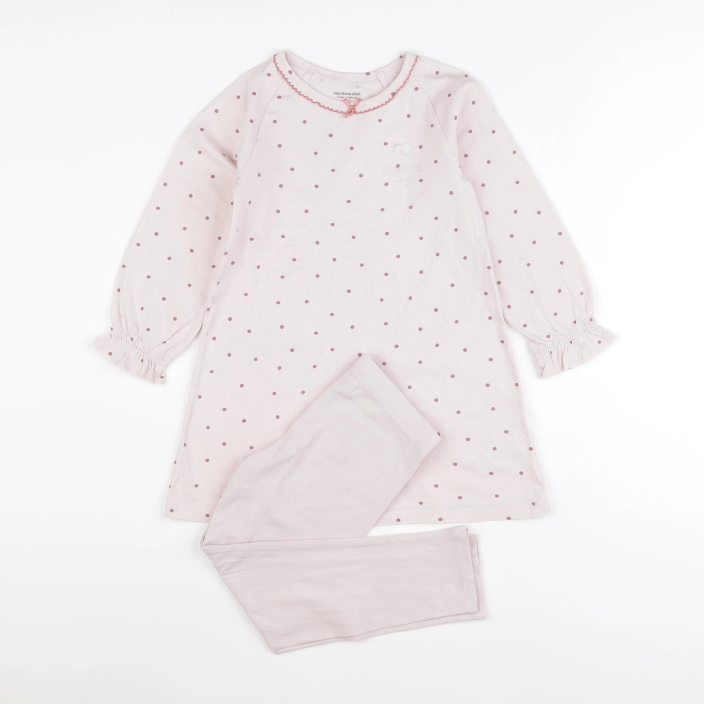 Vertbaudet - pyjama coton rose - 5 ans