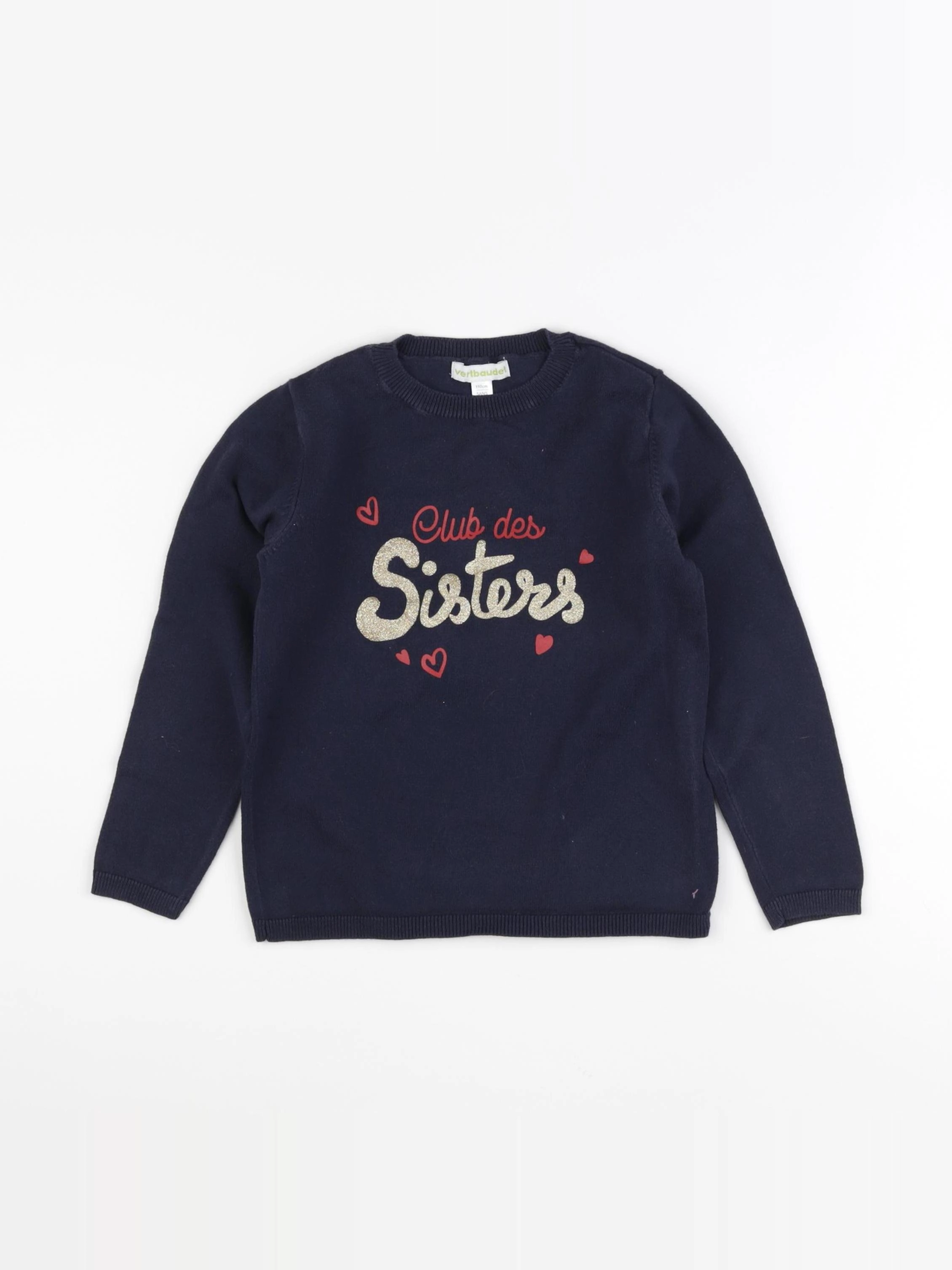 Vertbaudet - pull or, bleu - 5 ans