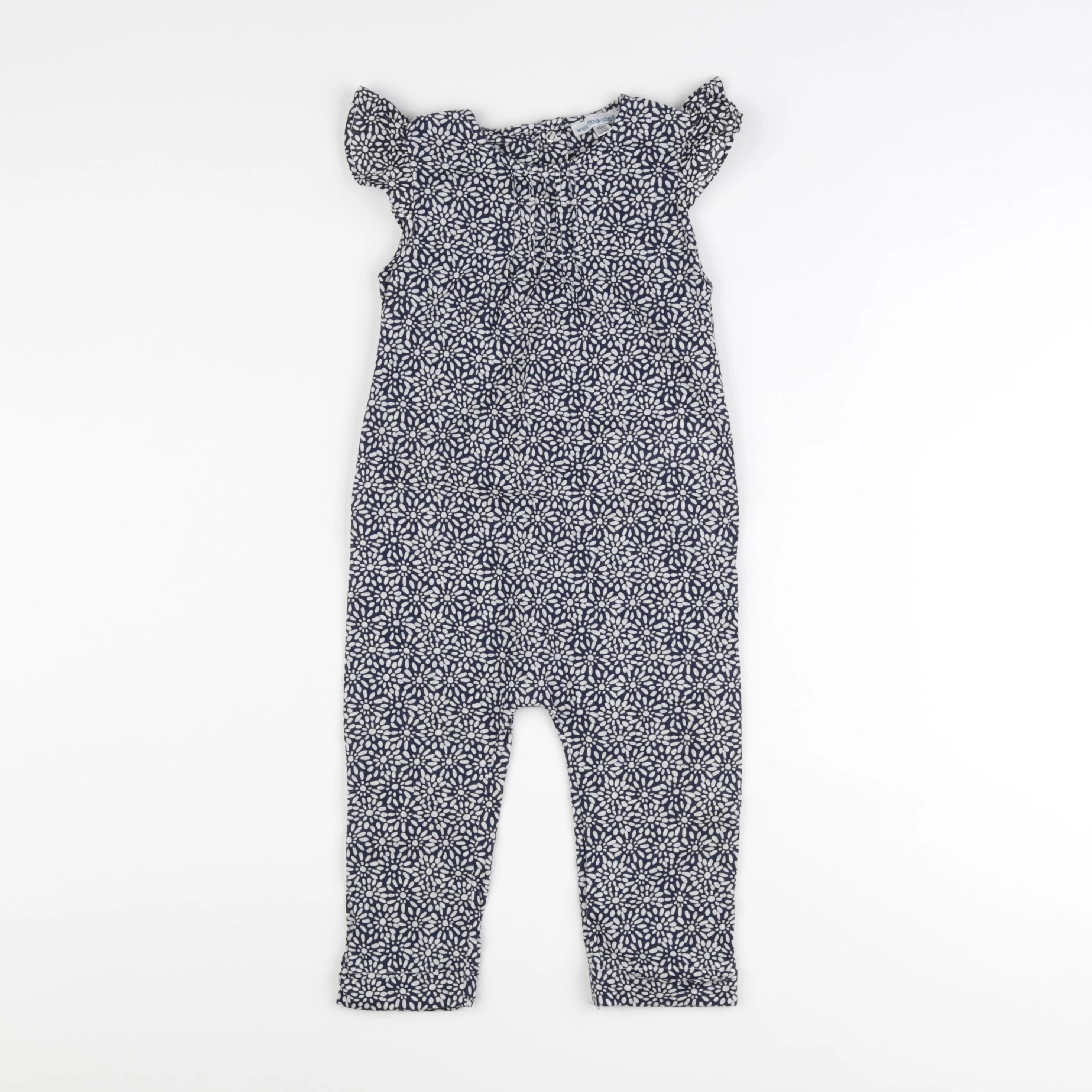 Vertbaudet - combinaison bleu, blanc - 2 ans