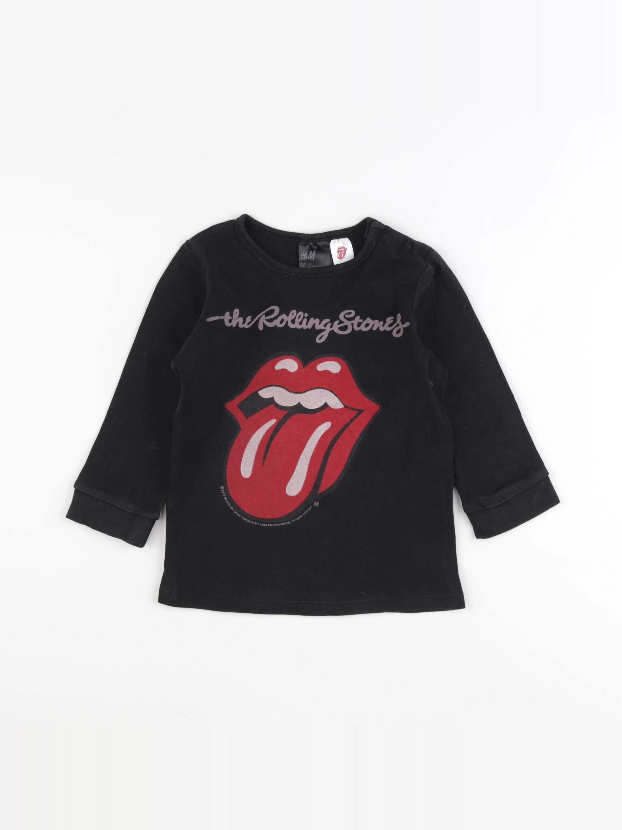 H&M - tee-shirt noir, rouge - 9/12 mois