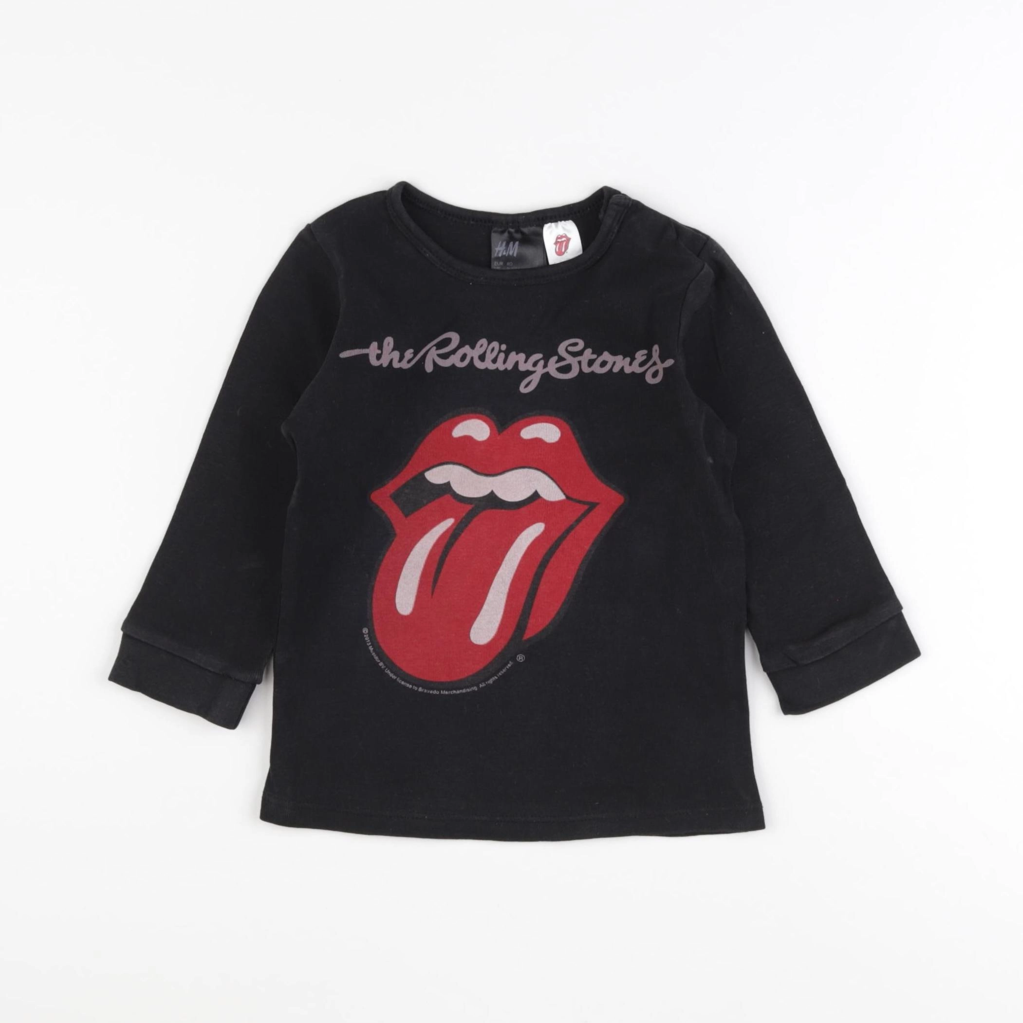 H&M - tee-shirt noir, rouge - 9/12 mois