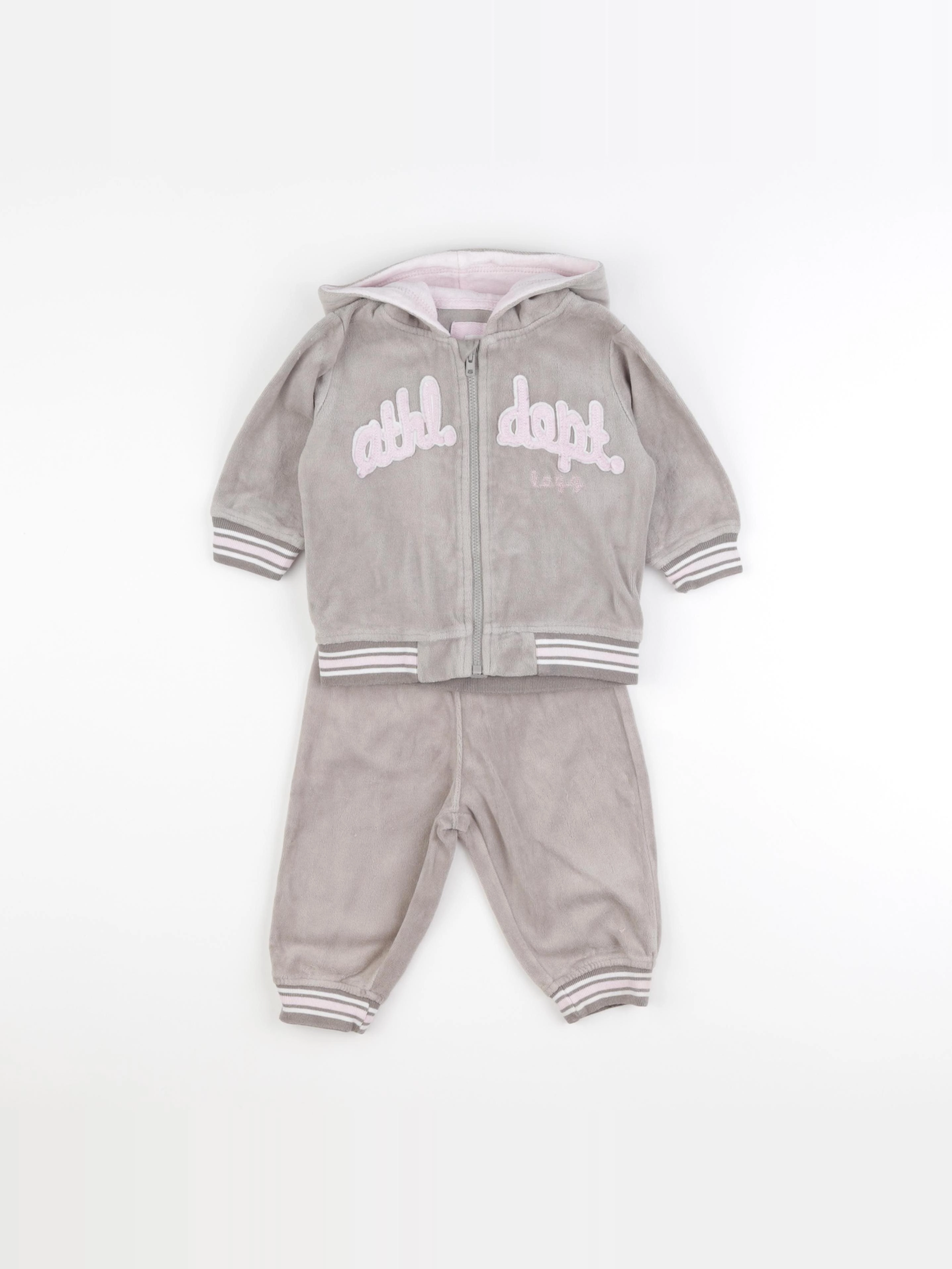 H&M - ensemble rose, marron - 6/9 mois