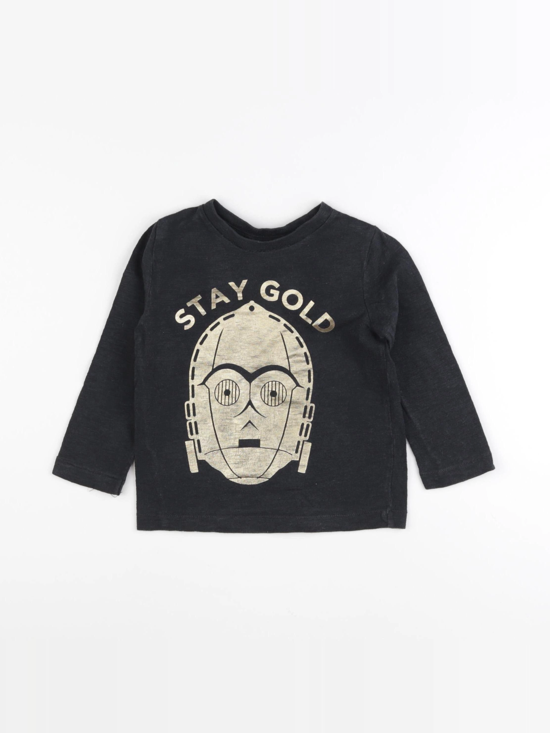 GAP - tee-shirt or, noir - 2 ans