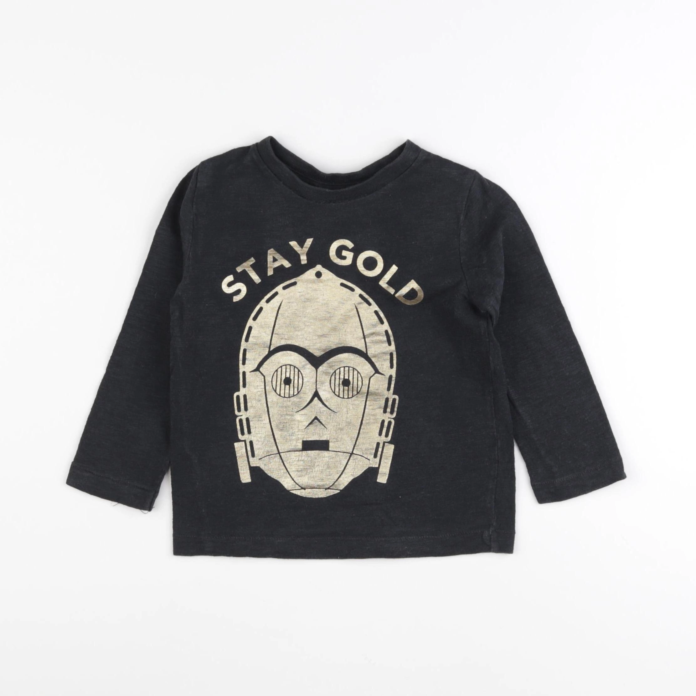 GAP - tee-shirt or, noir - 2 ans