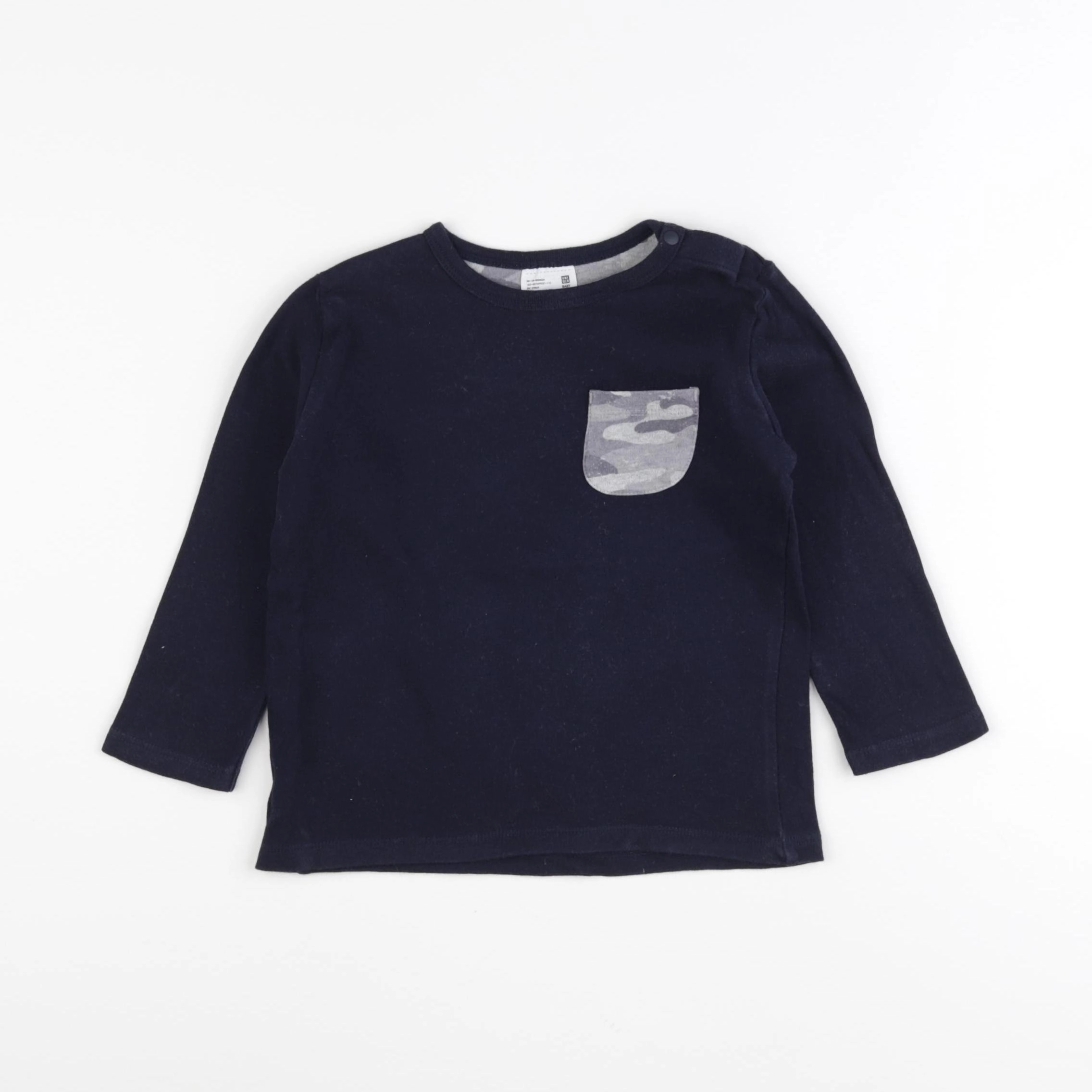 Uniqlo - tee-shirt bleu - 18/24 mois