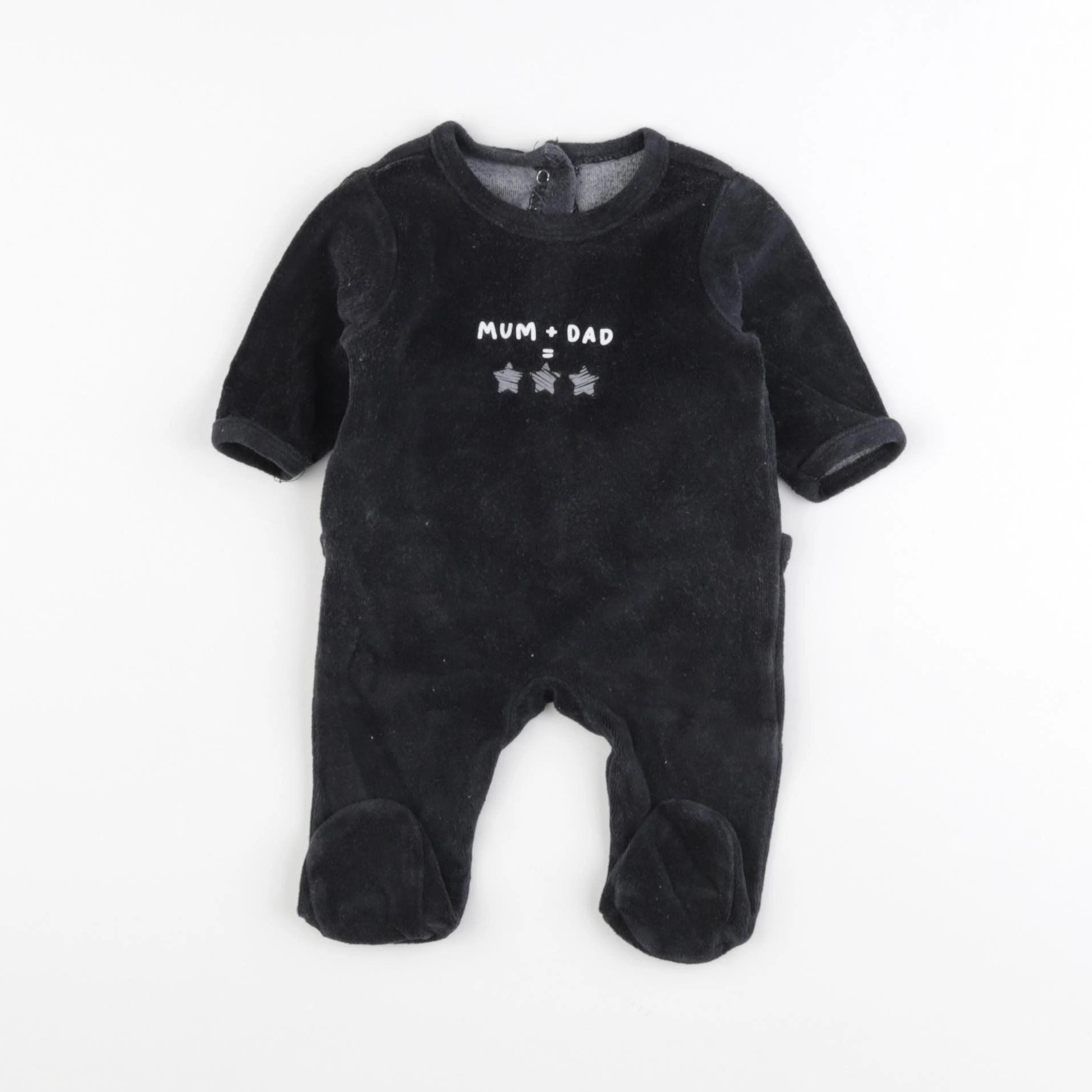 Vertbaudet - pyjama velours noir - 1 mois