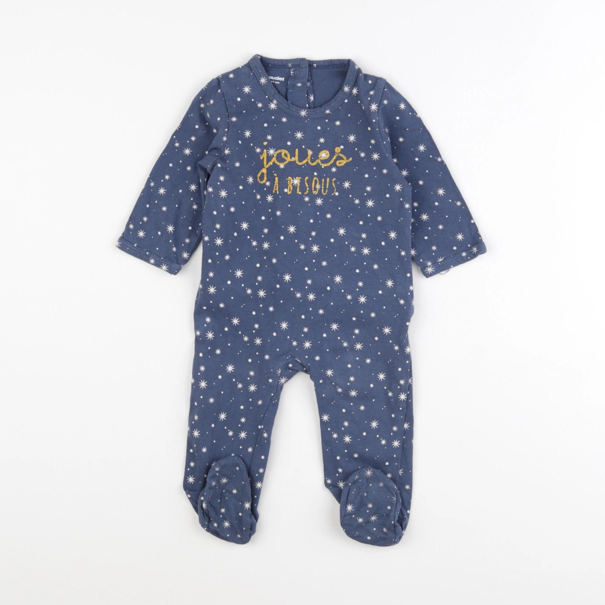 Vertbaudet - pyjama coton bleu - 6 mois