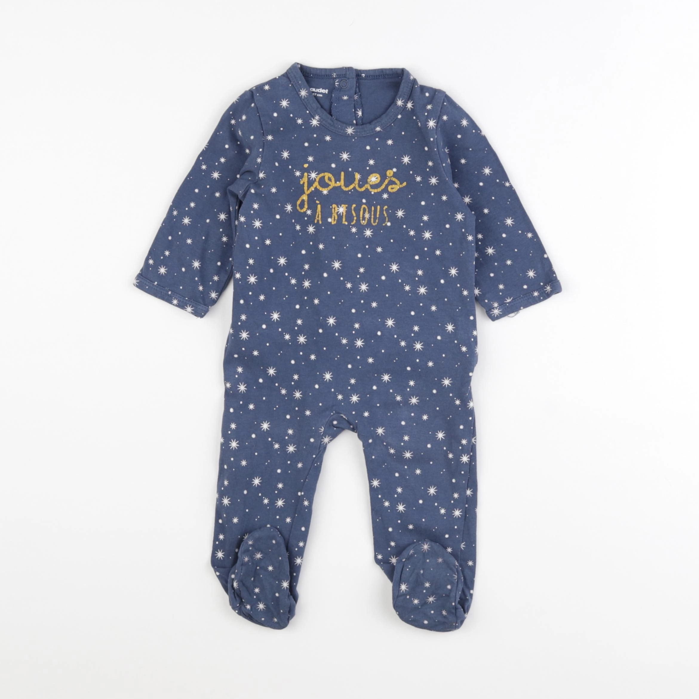 Vertbaudet - pyjama coton bleu - 1 mois