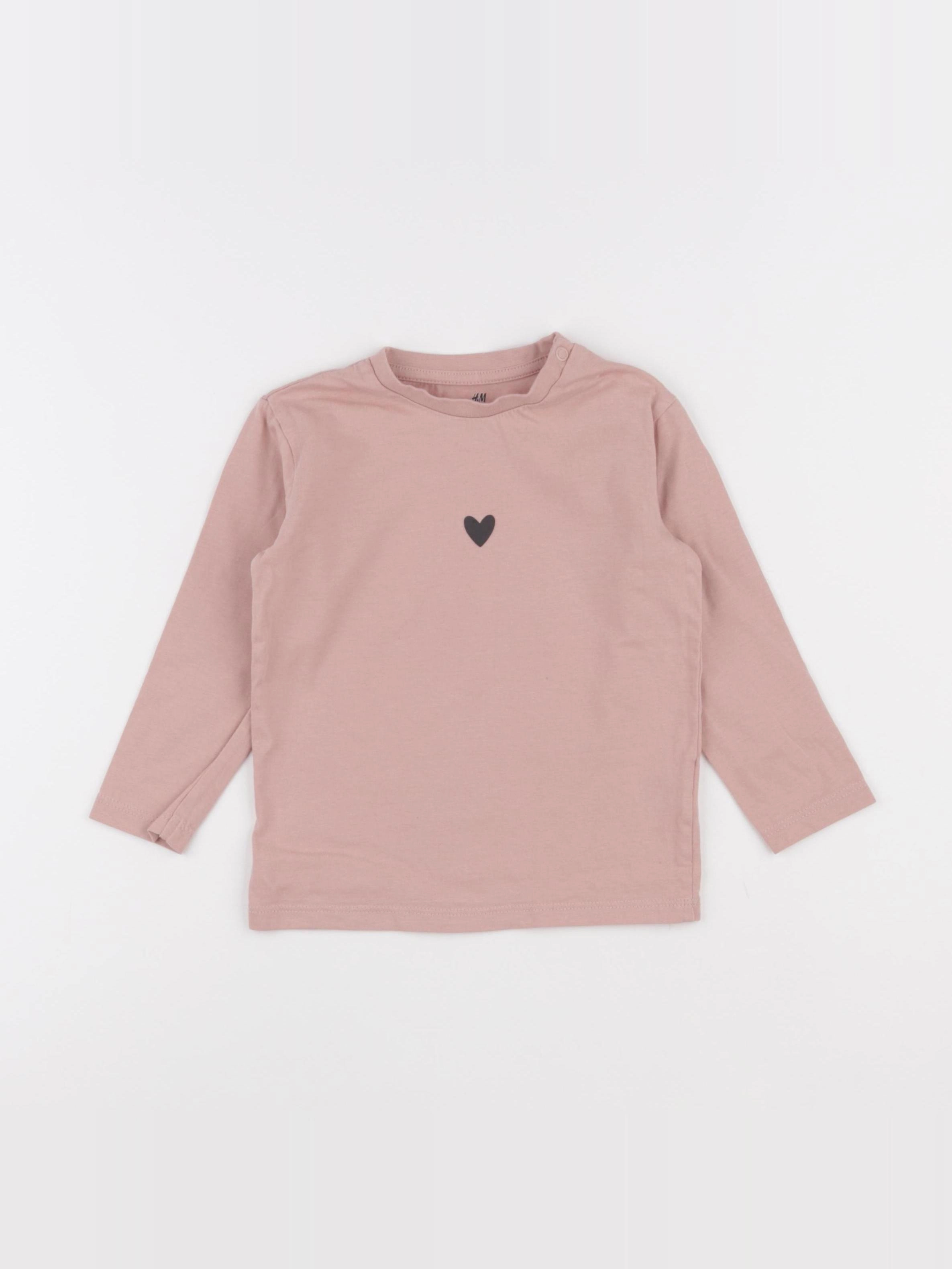 H&M - tee-shirt rose - 2 ans