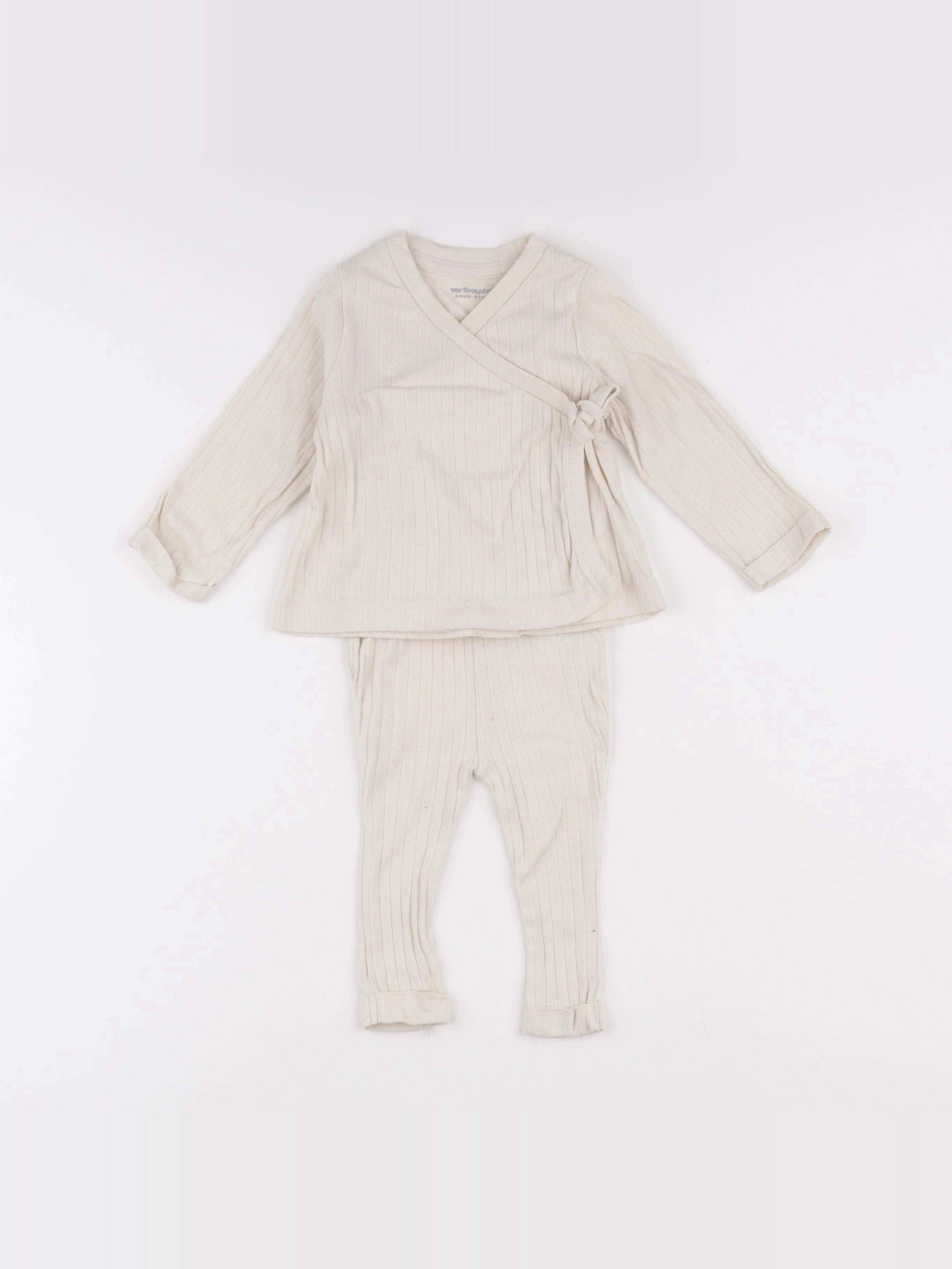 Petit Bateau - ensemble beige - 6 mois