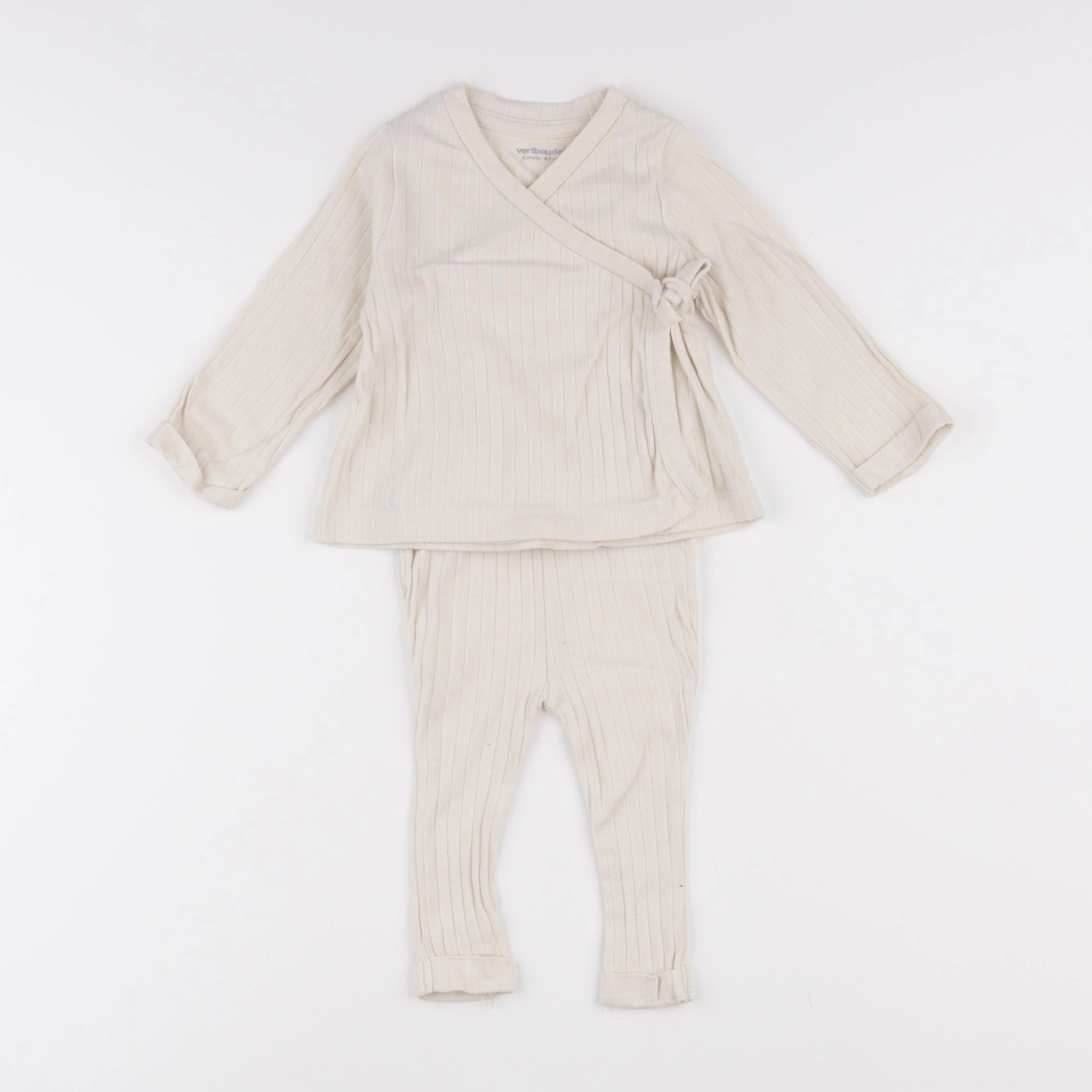 Petit Bateau - ensemble beige - 6 mois