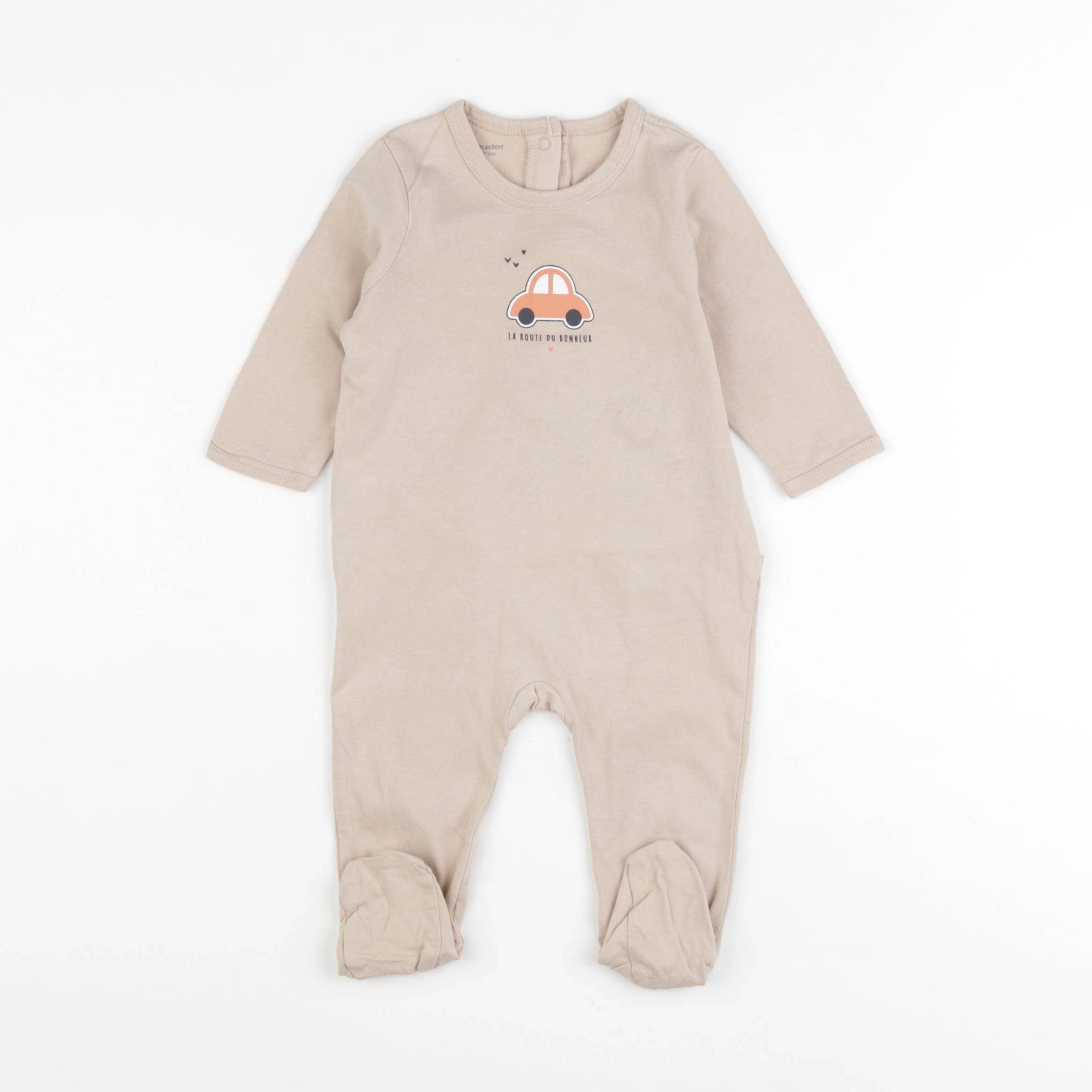 Vertbaudet - pyjama coton marron - 6 mois