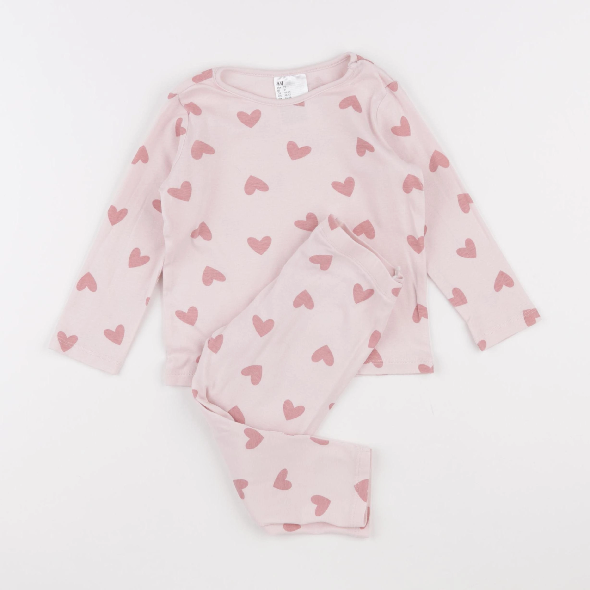 H&M - pyjama coton rose - 2 ans