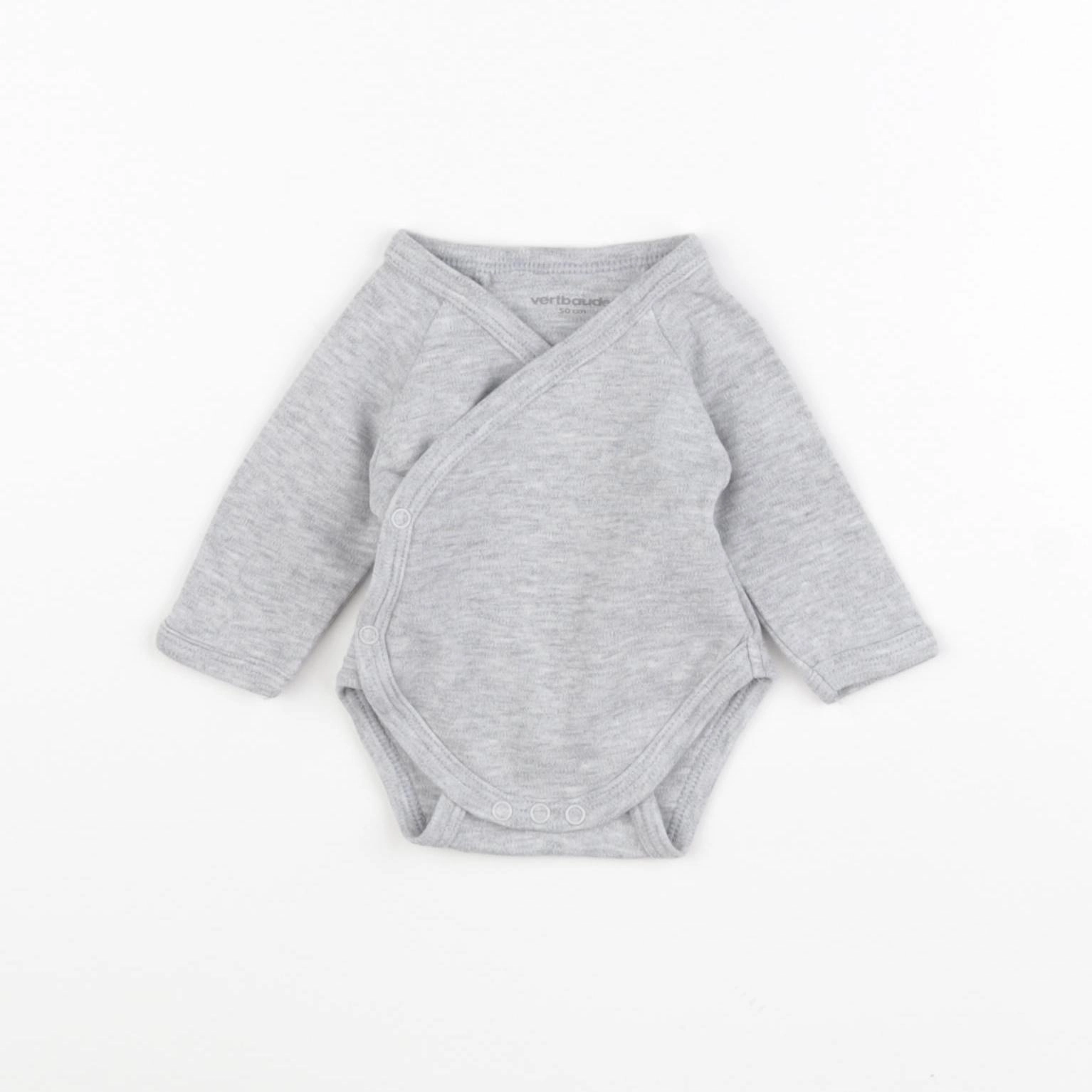 Vertbaudet - body gris - 0 mois