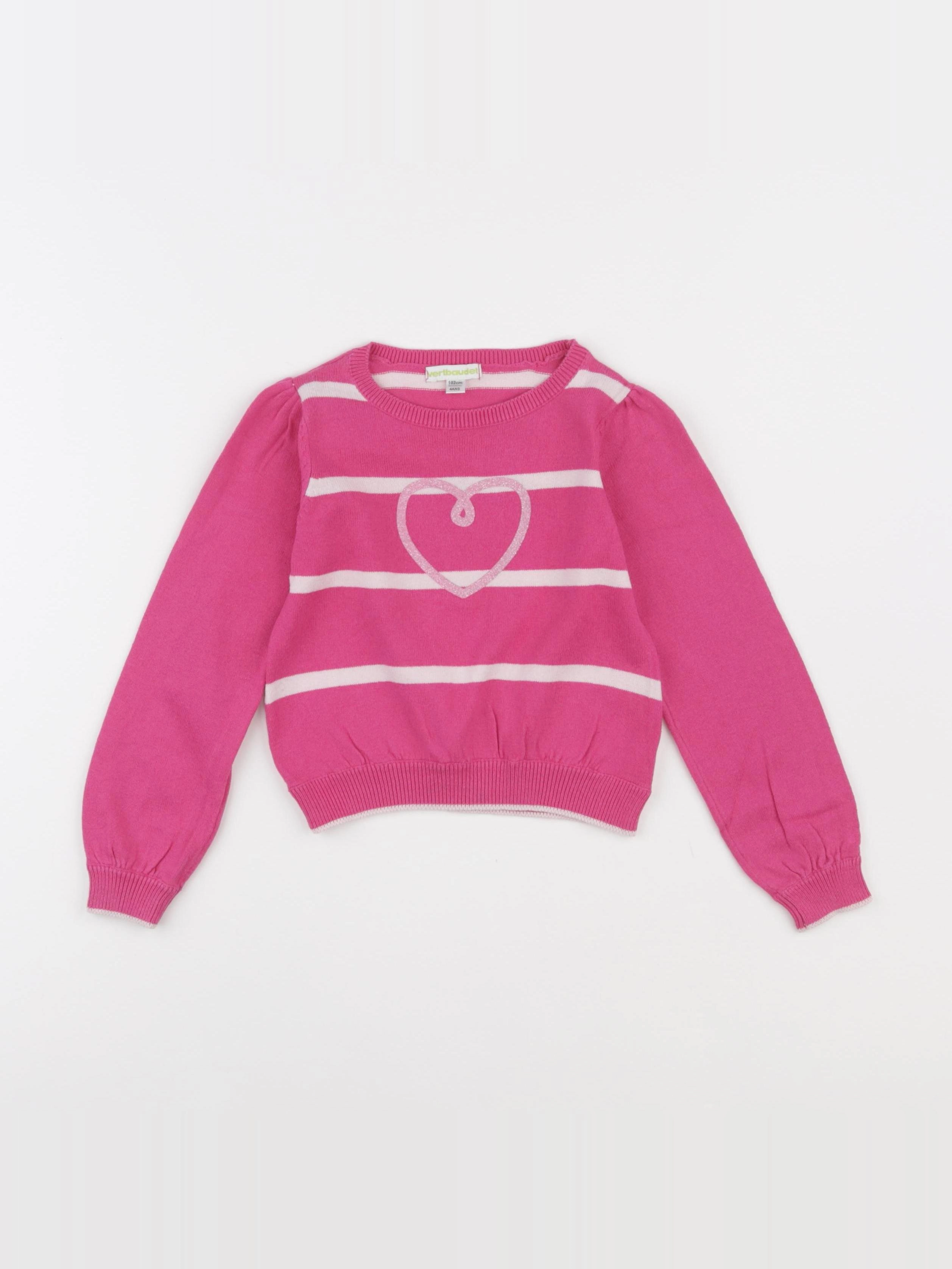 Vertbaudet - pull rose - 4 ans