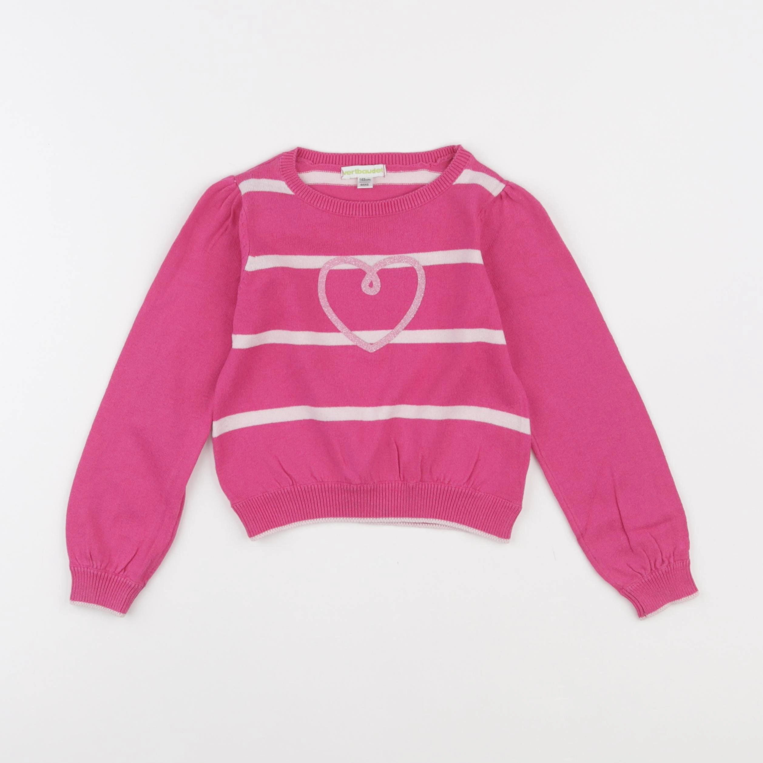 Vertbaudet - pull rose - 4 ans