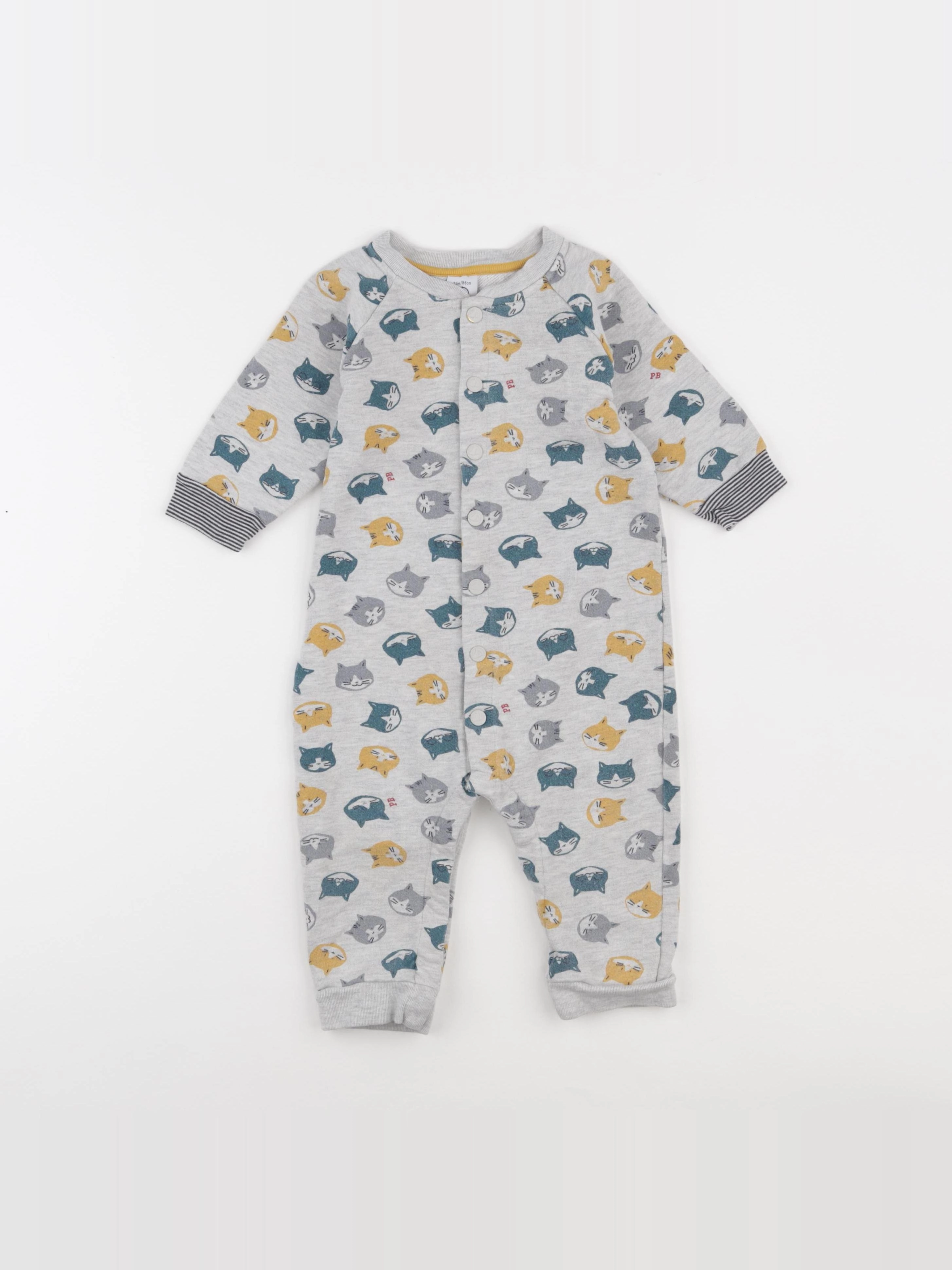 Petit Bateau - pyjama coton gris - 24 mois