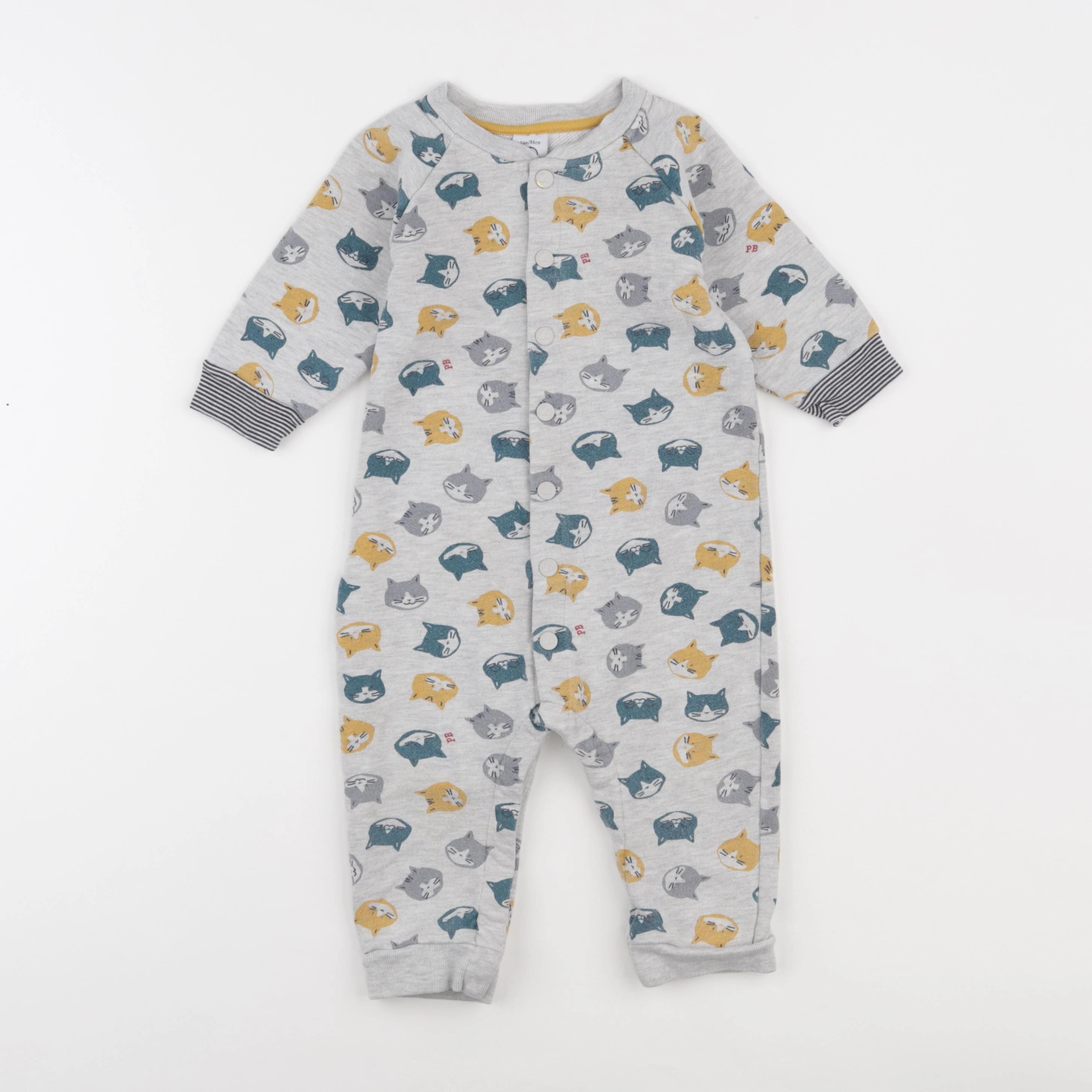 Petit Bateau - pyjama coton gris - 24 mois