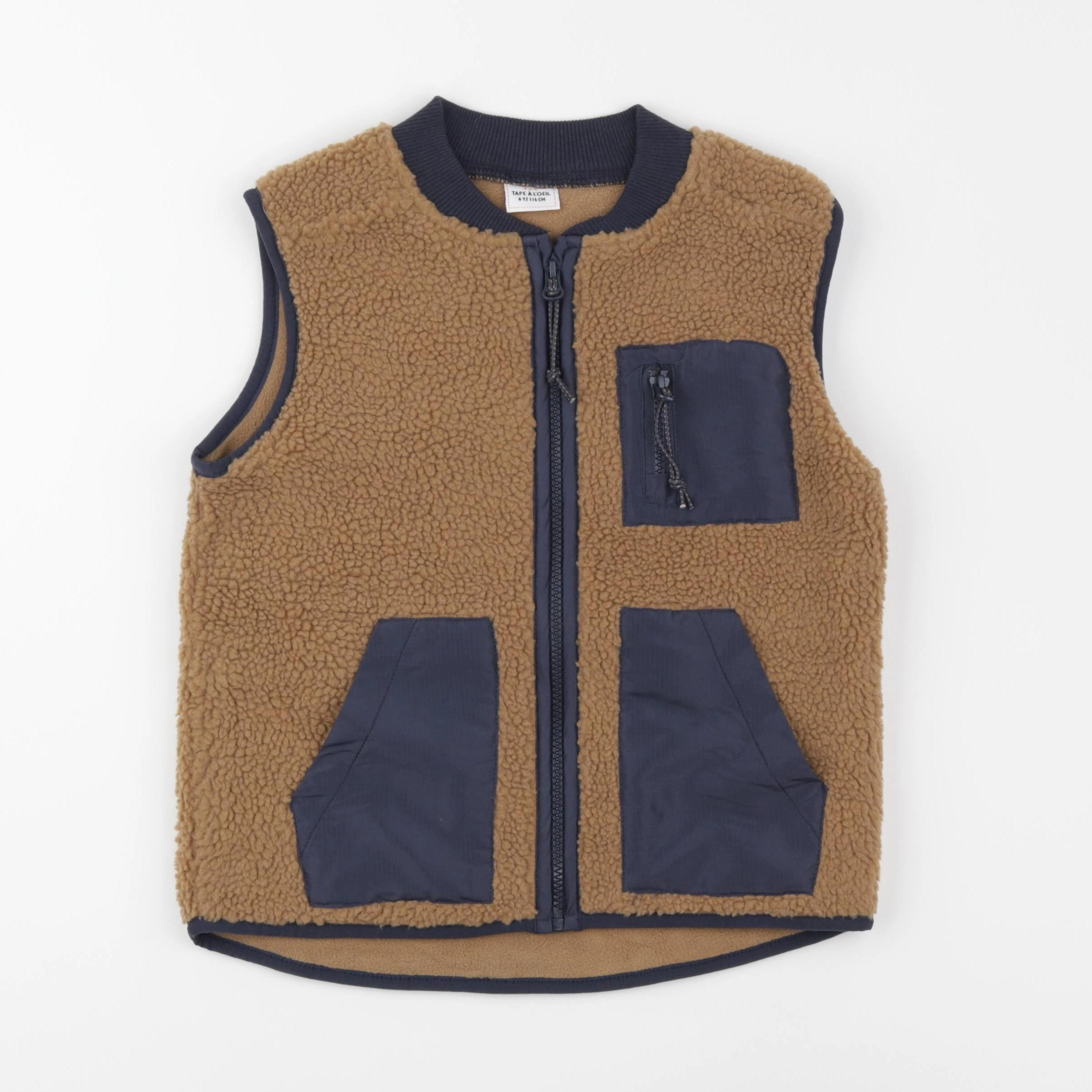 Tape à l'oeil - gilet marron, bleu - 6 ans