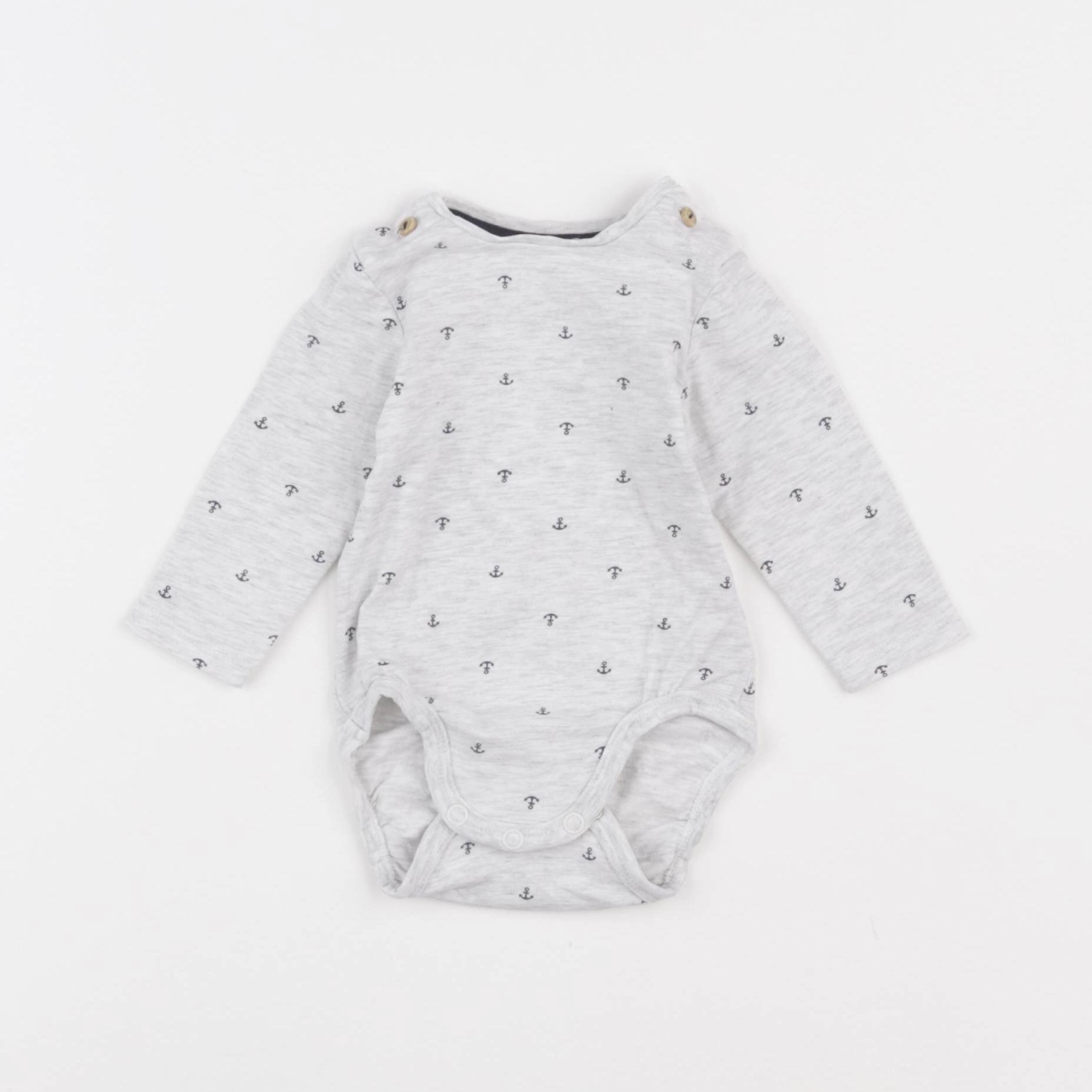H&M - body gris - 1/3 mois
