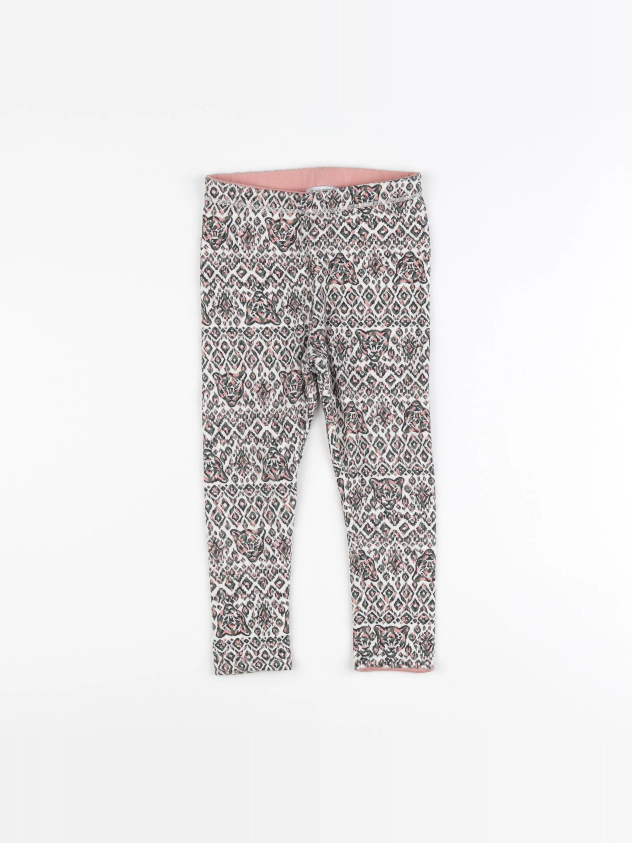 IKKS - legging blanc, rose, vert - 2 ans