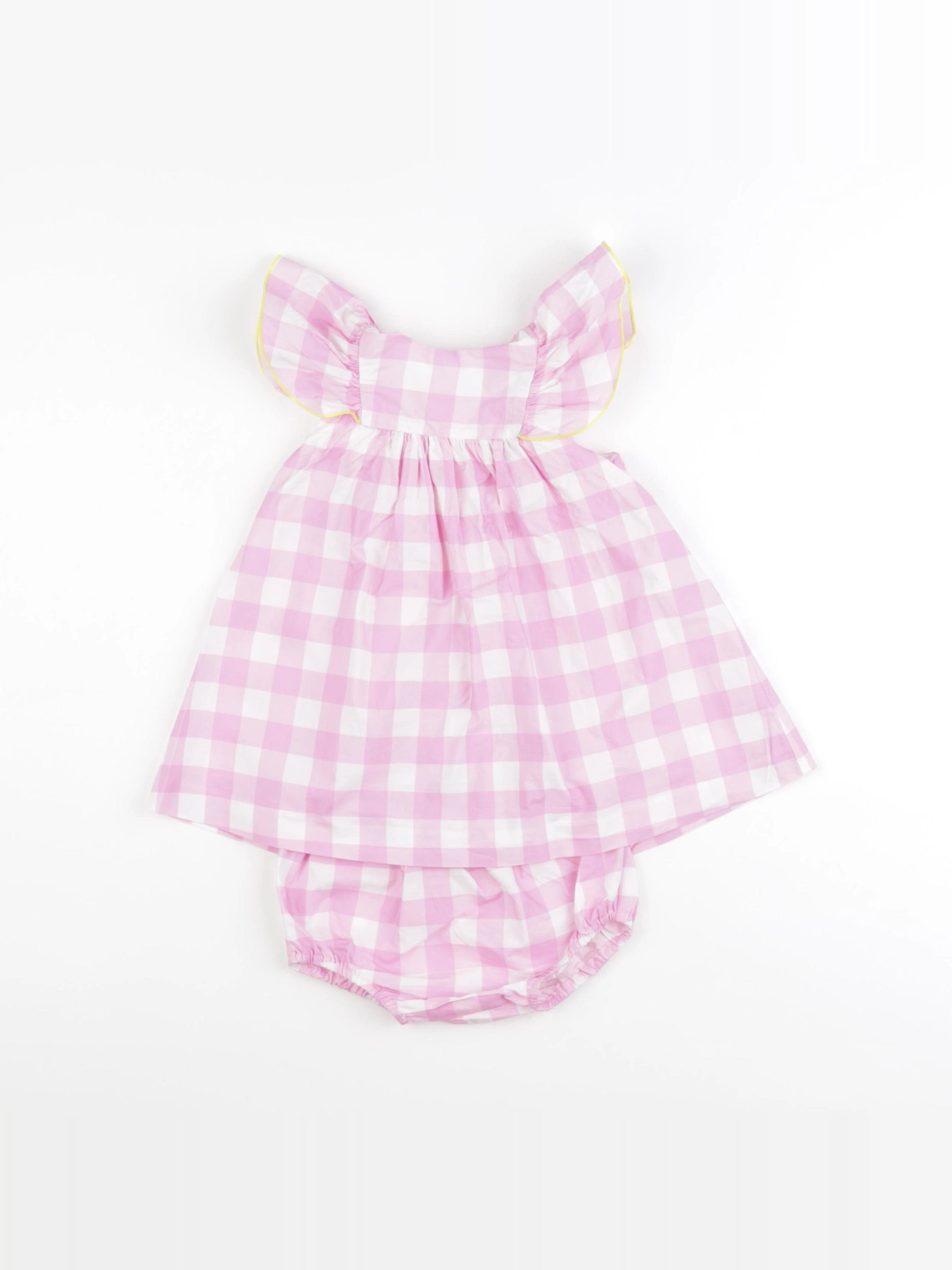 Jacadi - robe blanc, rose - 12 mois