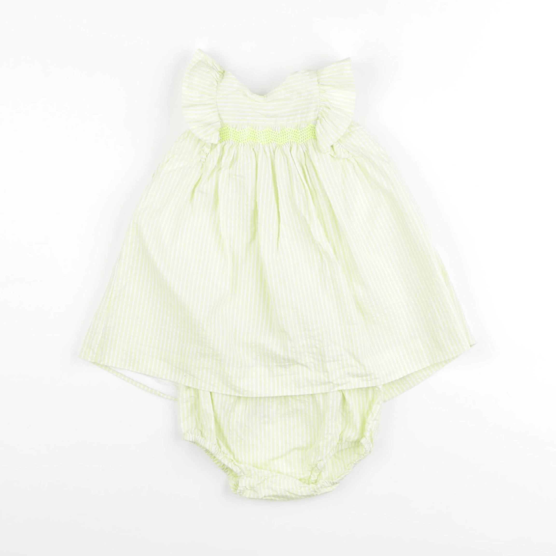 Jacadi - robe blanc, vert - 12 mois