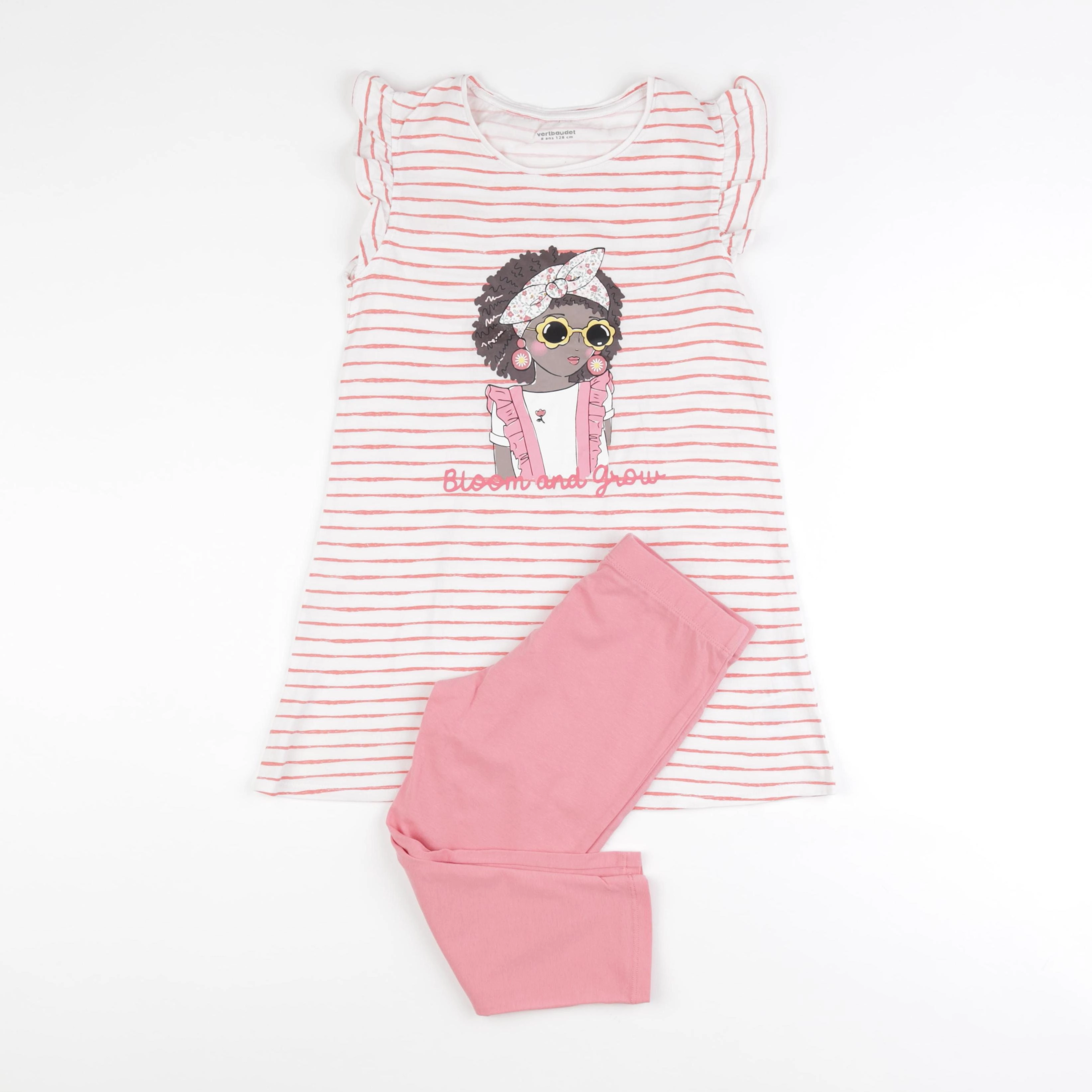 Vertbaudet - pyjama coton rose - 8 ans