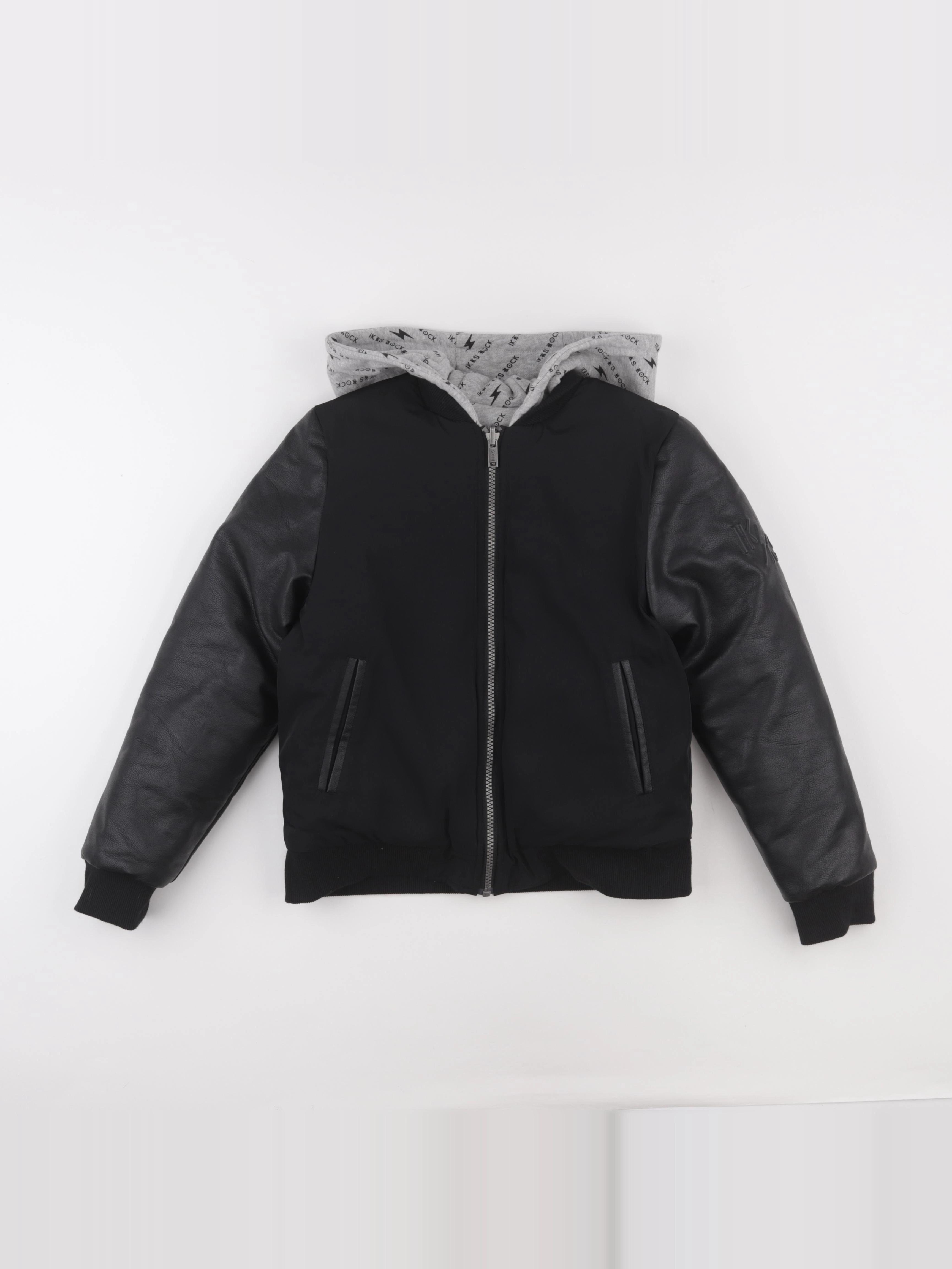 IKKS - veste simili cuir noir - 10 ans