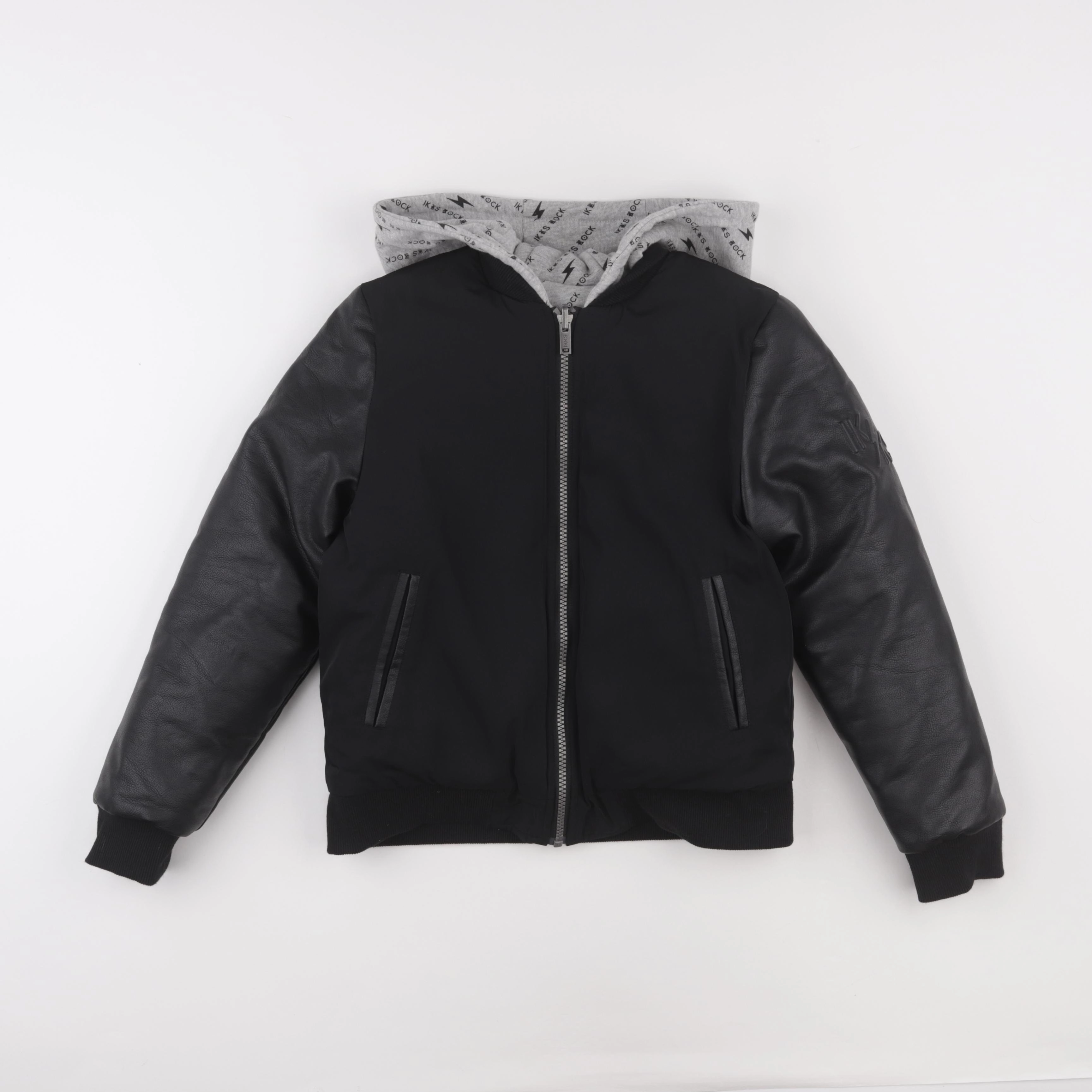 IKKS - veste simili cuir noir - 10 ans