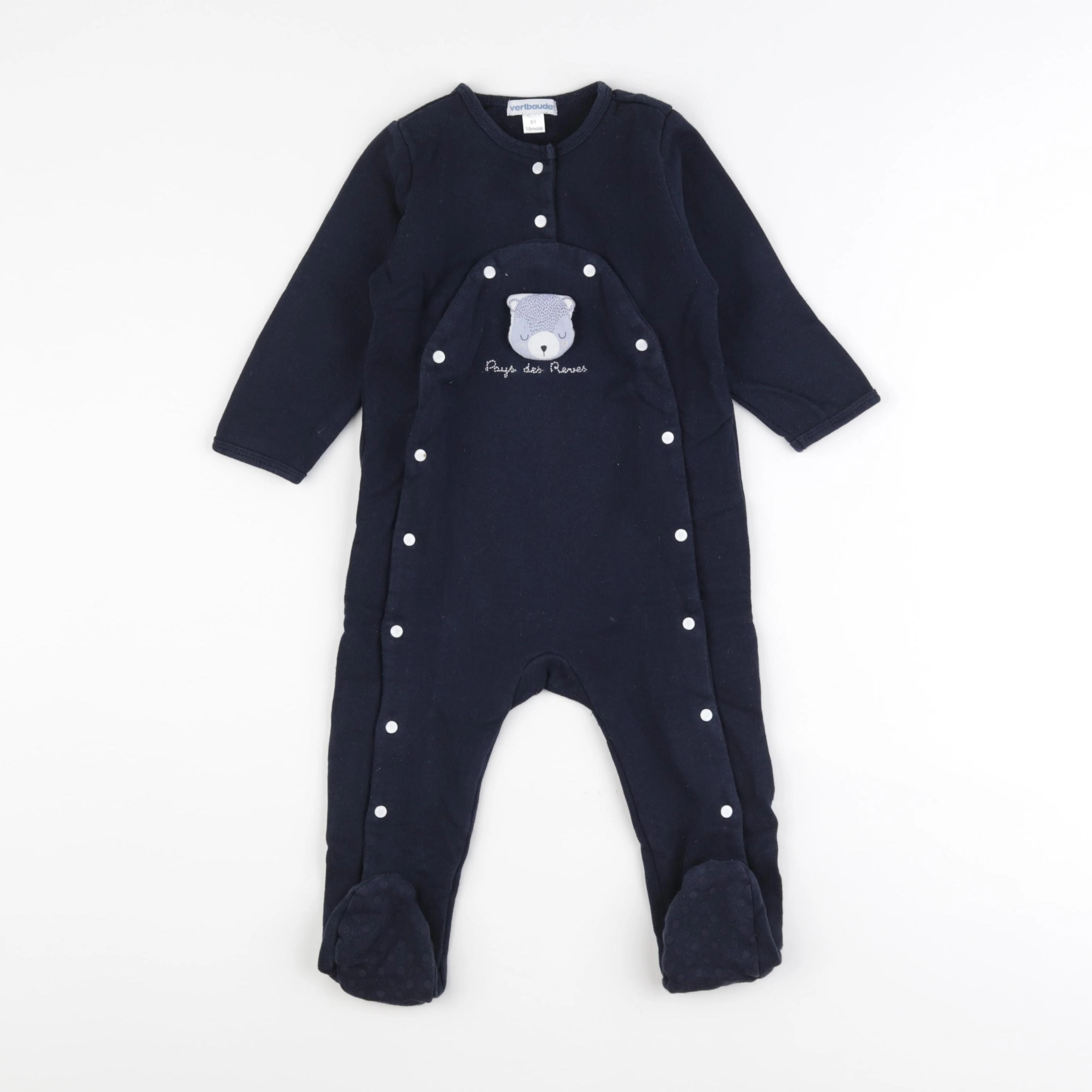 Vertbaudet - pyjama coton bleu - 18 mois