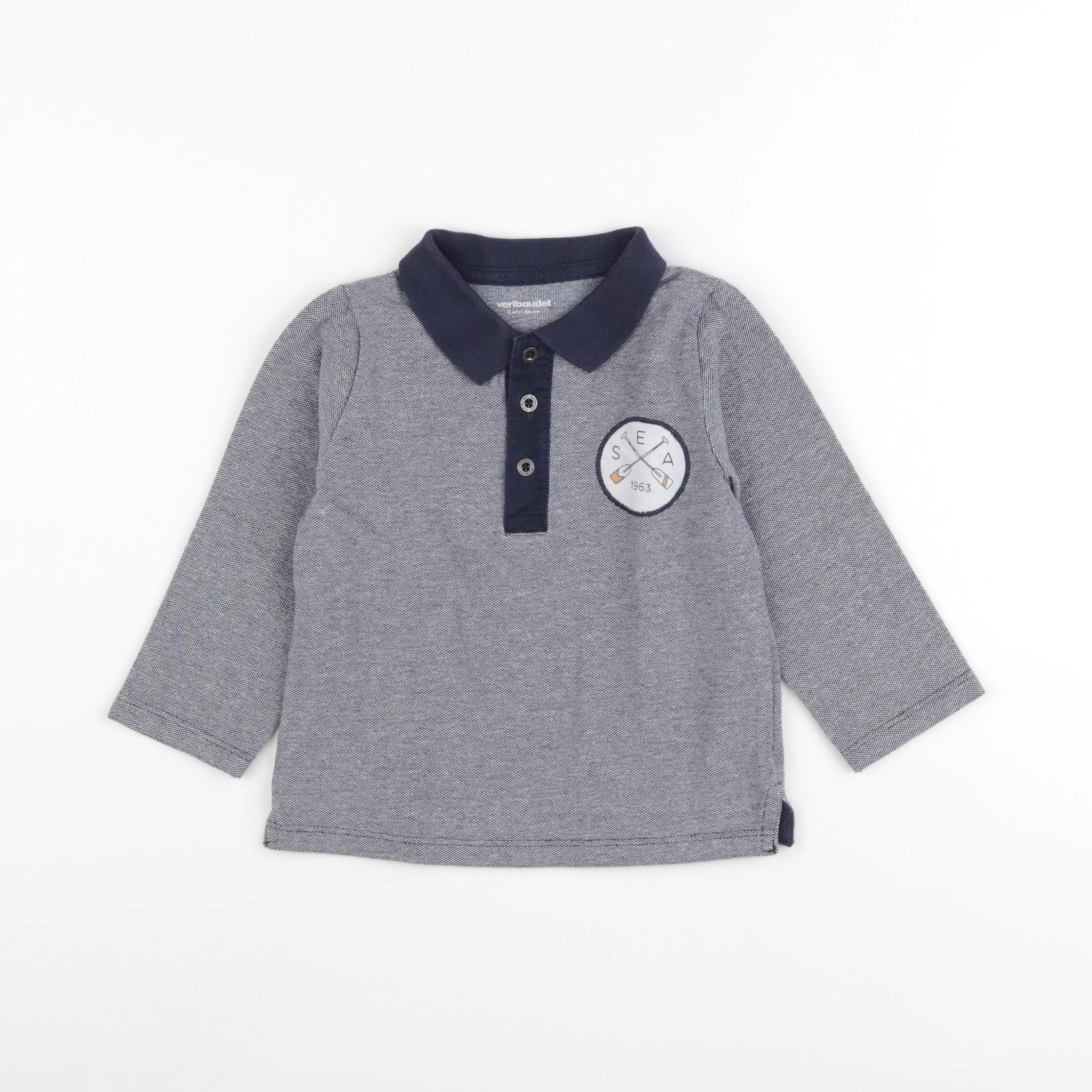 Vertbaudet - polo bleu - 2 ans