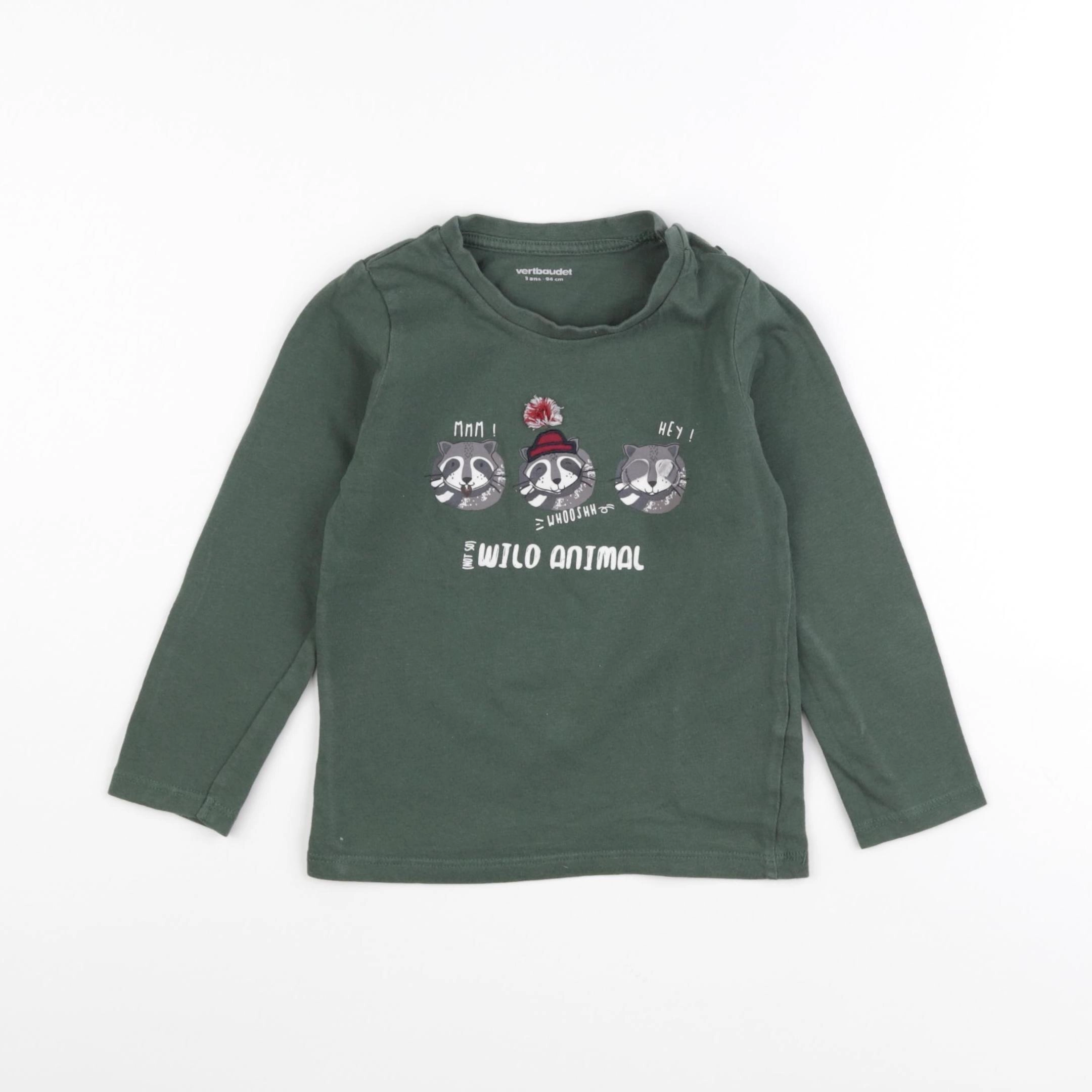 Vertbaudet - tee-shirt vert - 3 ans