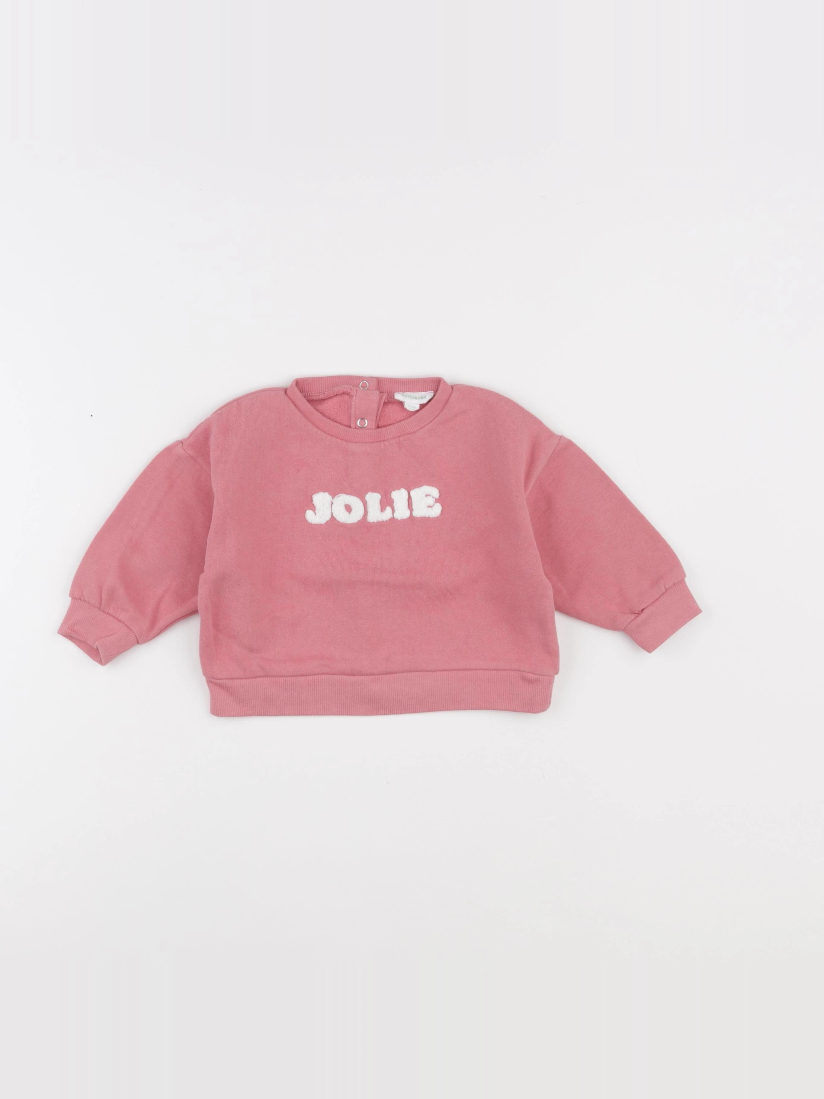 Vertbaudet - sweat rose - 18 mois